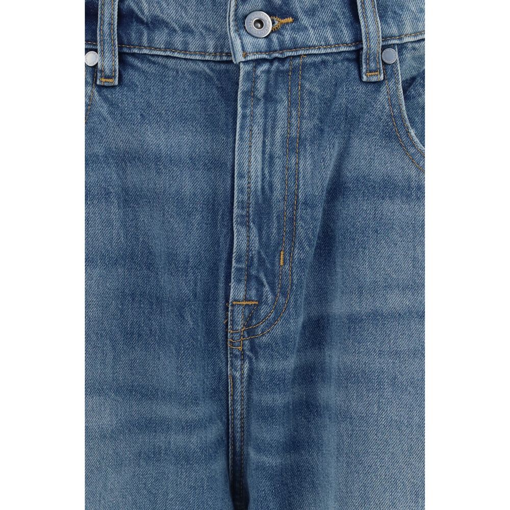 7FOR Blue Cotton Relaxed Fit Jeans