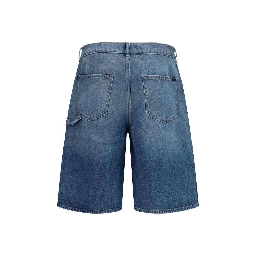 7FOR Blue Cotton Bermuda Shorts