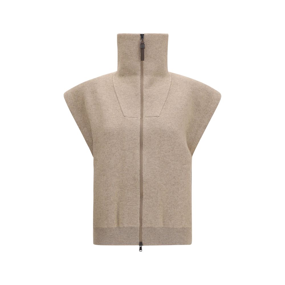 Brunello Cucinelli Beige Cashmere Cardigan