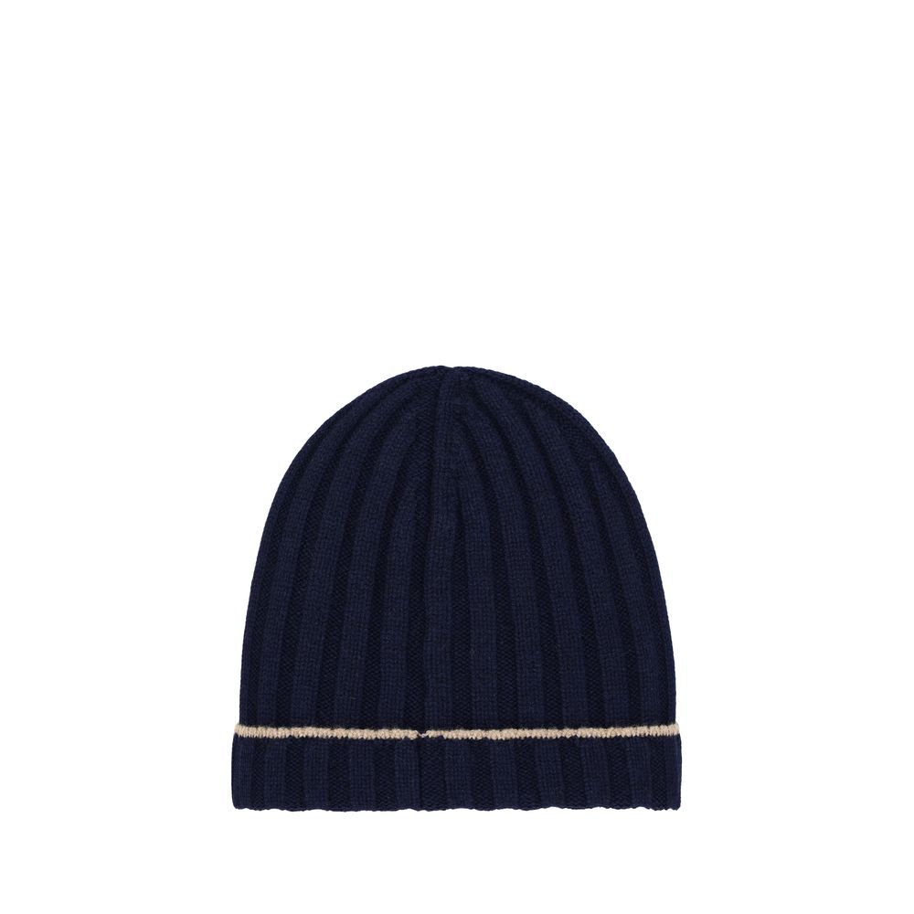 Brunello Cucinelli Blue Cashmere Beanie