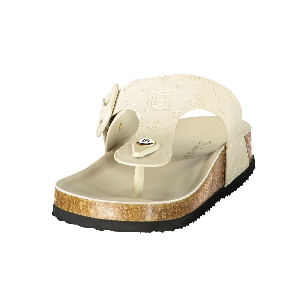 Laura Biagiotti Bianco Poliuretano Donna Ciabatta for Effortless Elegance