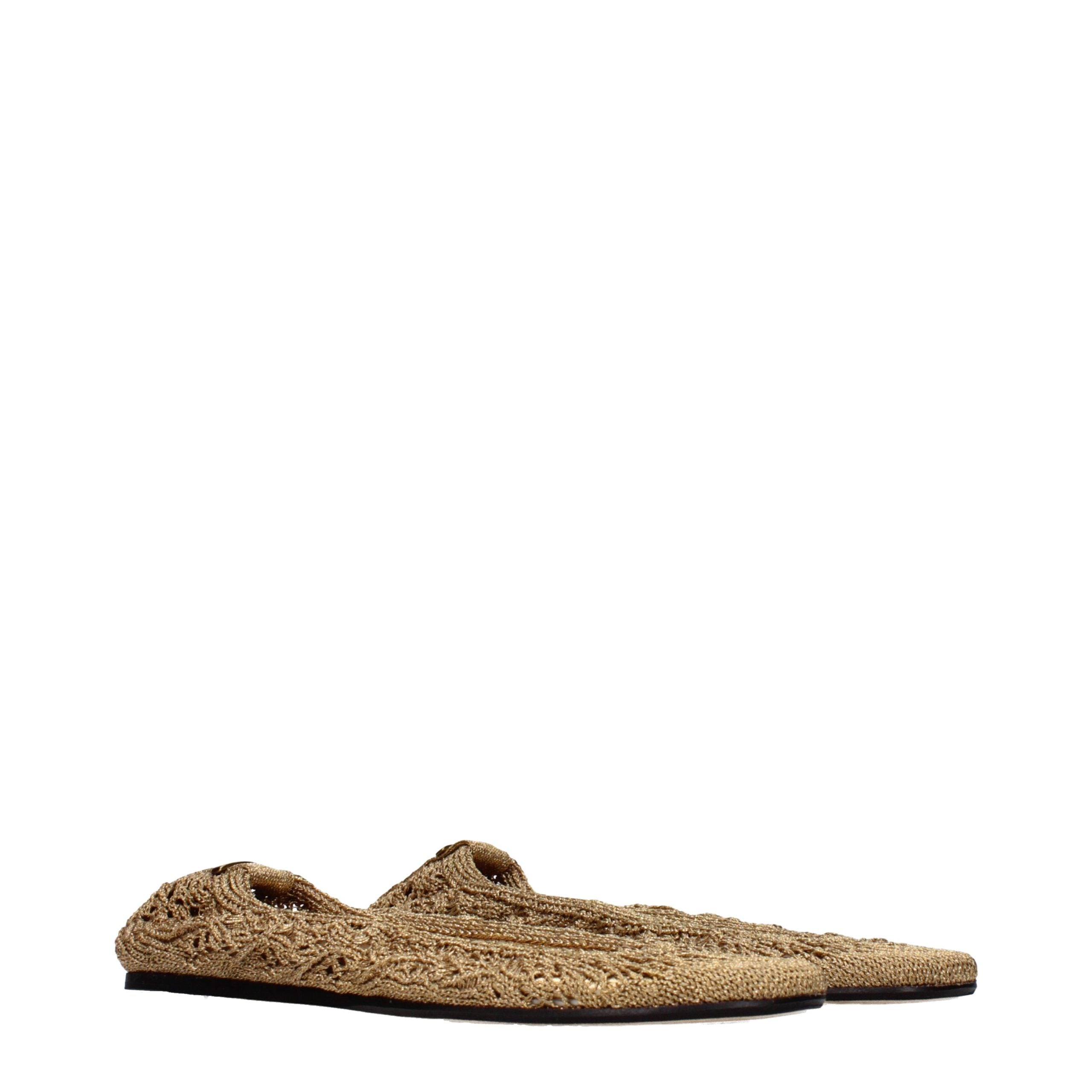 Isabel Marant Gold Fabric Ballet Flats