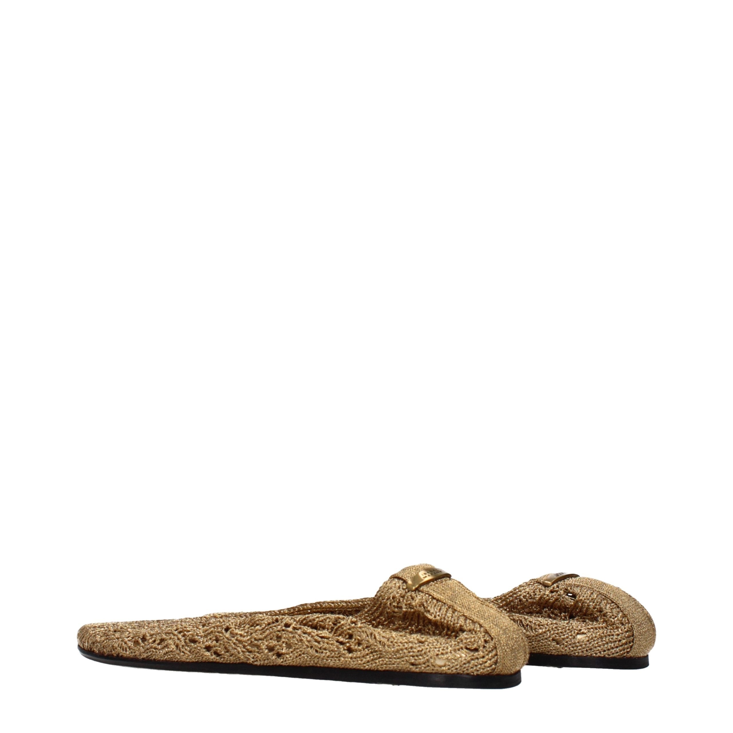 Isabel Marant Gold Fabric Ballet Flats