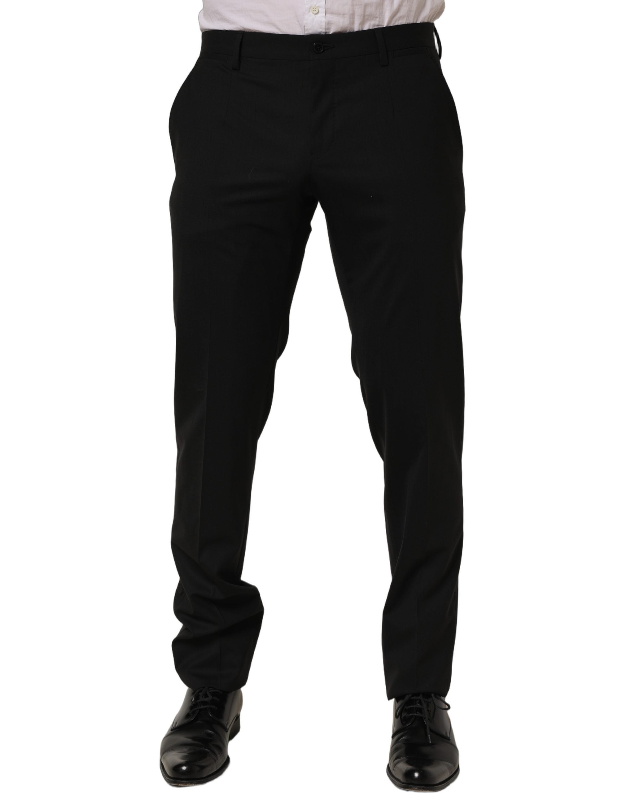 Dolce & Gabbana Black Wool Skinny Leg Dress Men Trouser Pants