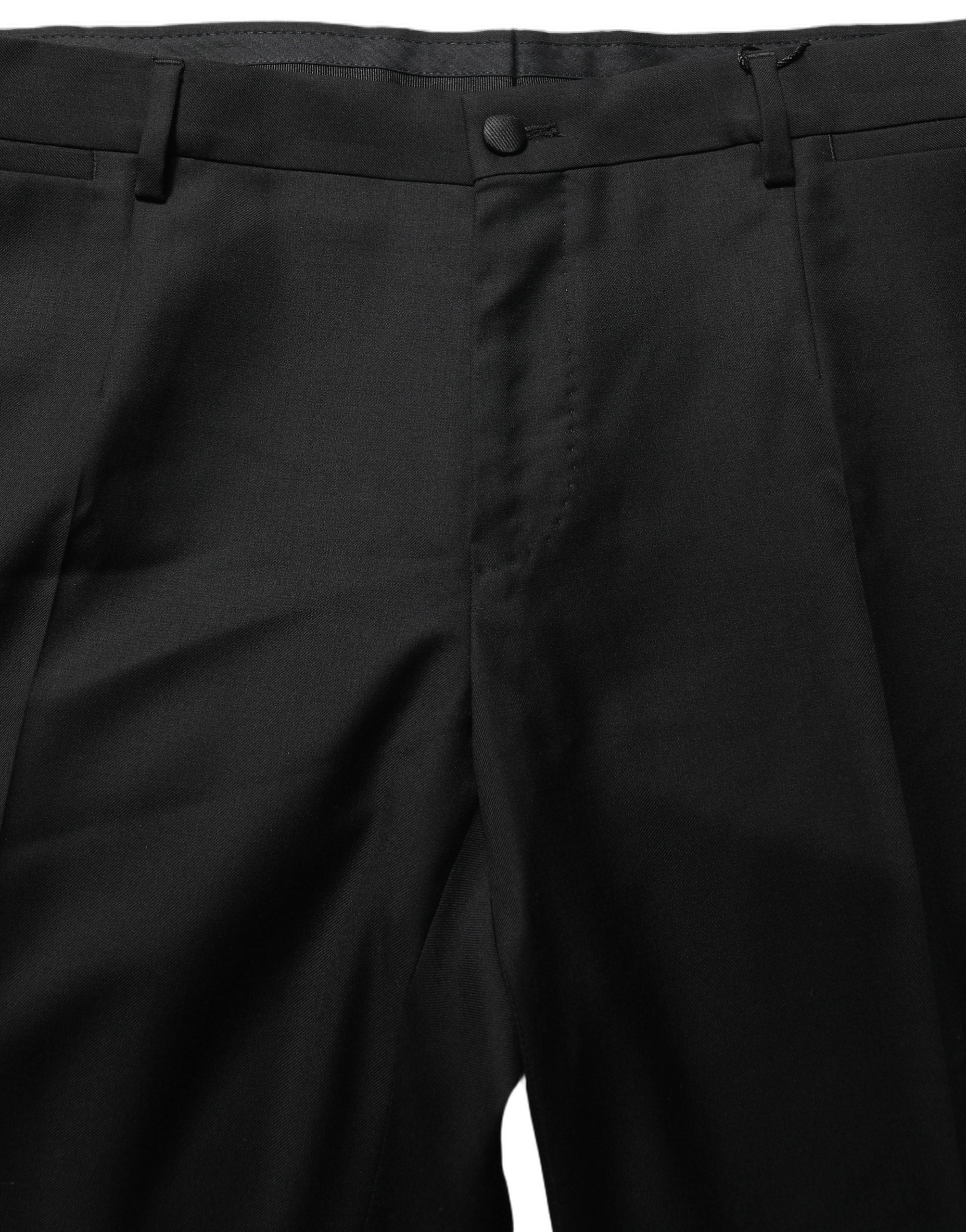 Dolce & Gabbana Black Wool Skinny Leg Dress Trouser Pants