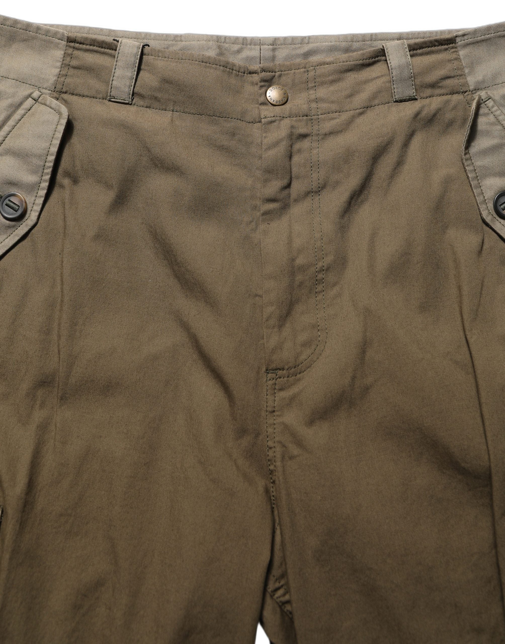 Dolce & Gabbana Brown Mid Waist Straight Cargo Trouser Pants