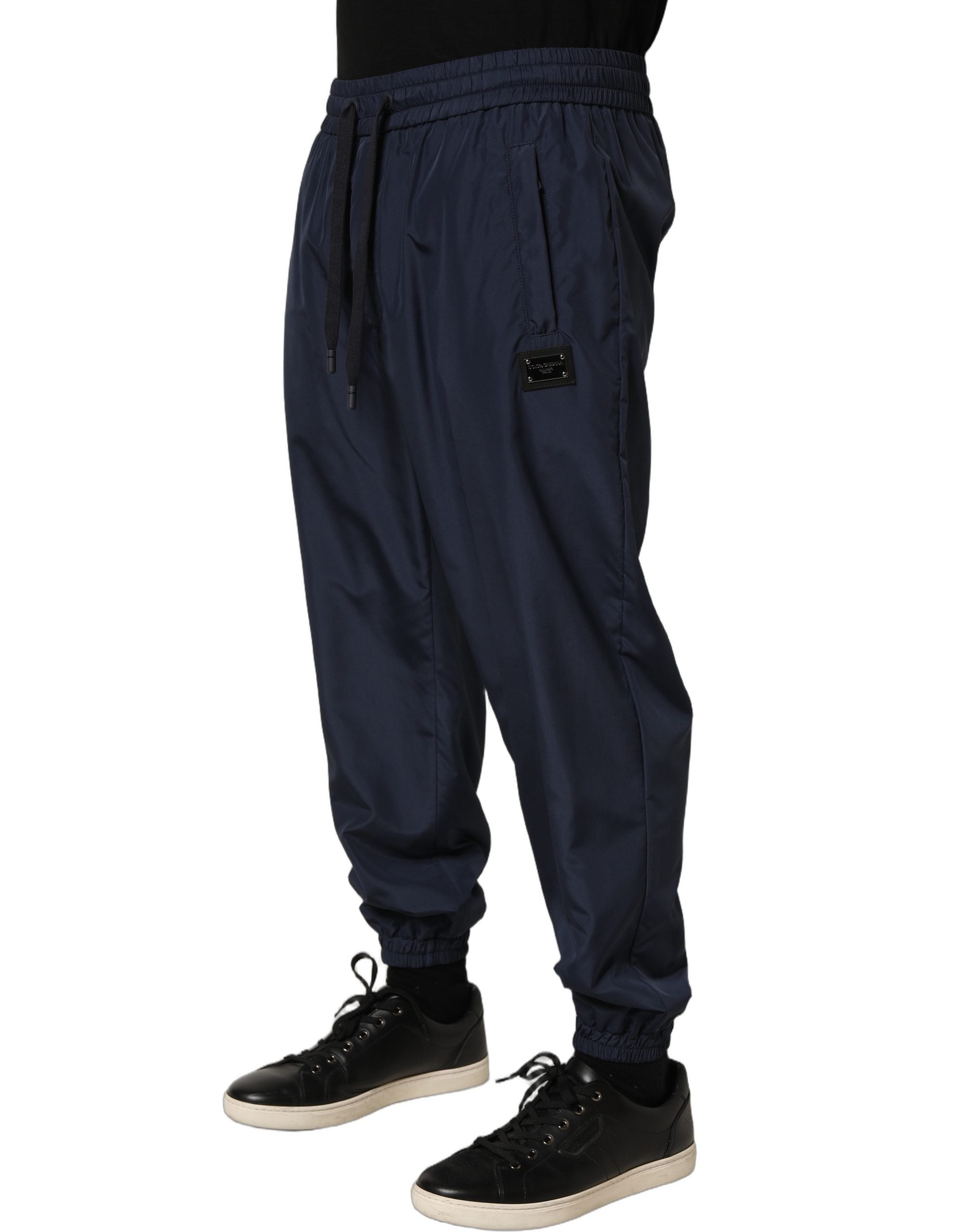 Dolce & Gabbana Dark Blue Polyester Jogger Sweatpants Pants