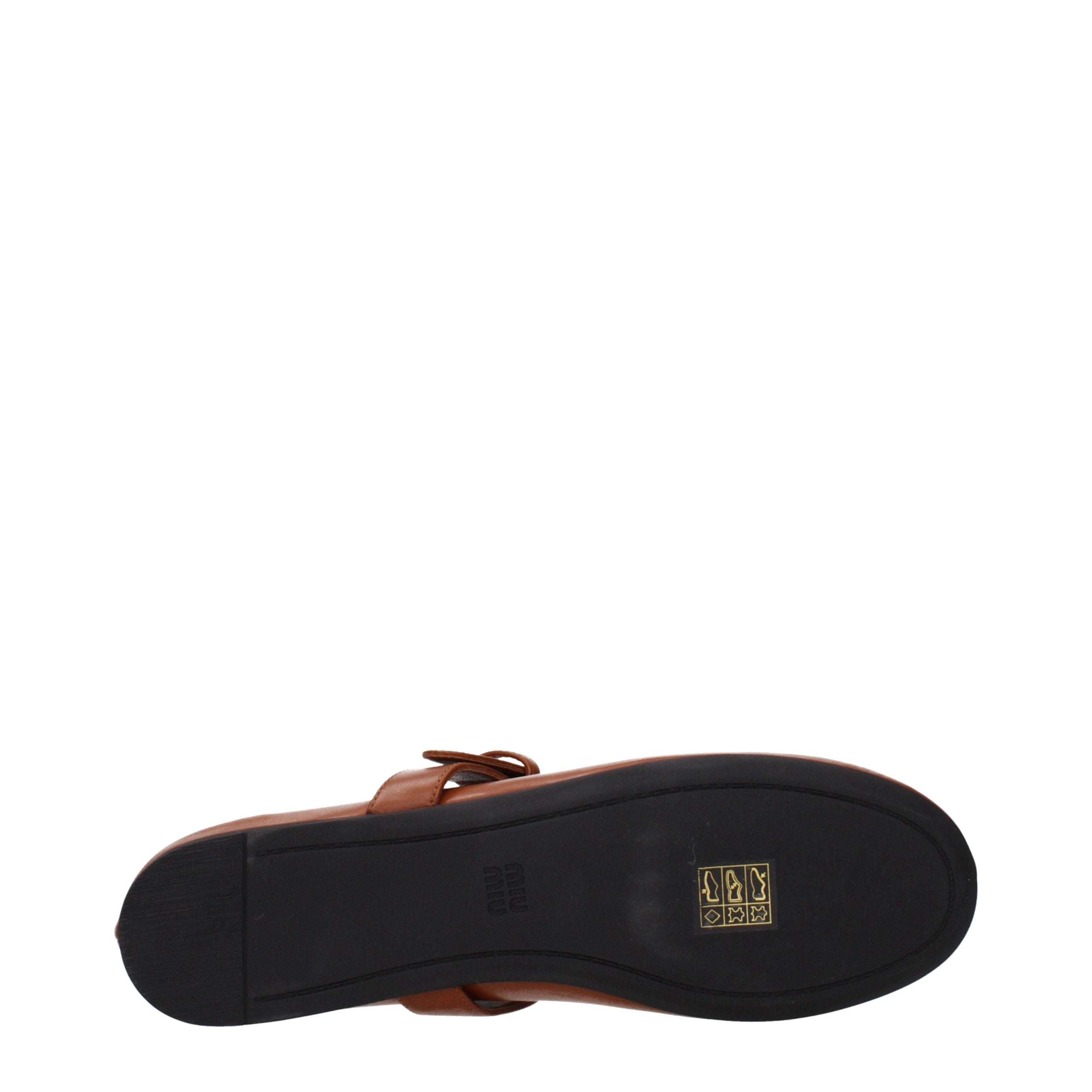 Miu Miu Brown Leather Ballet Flats