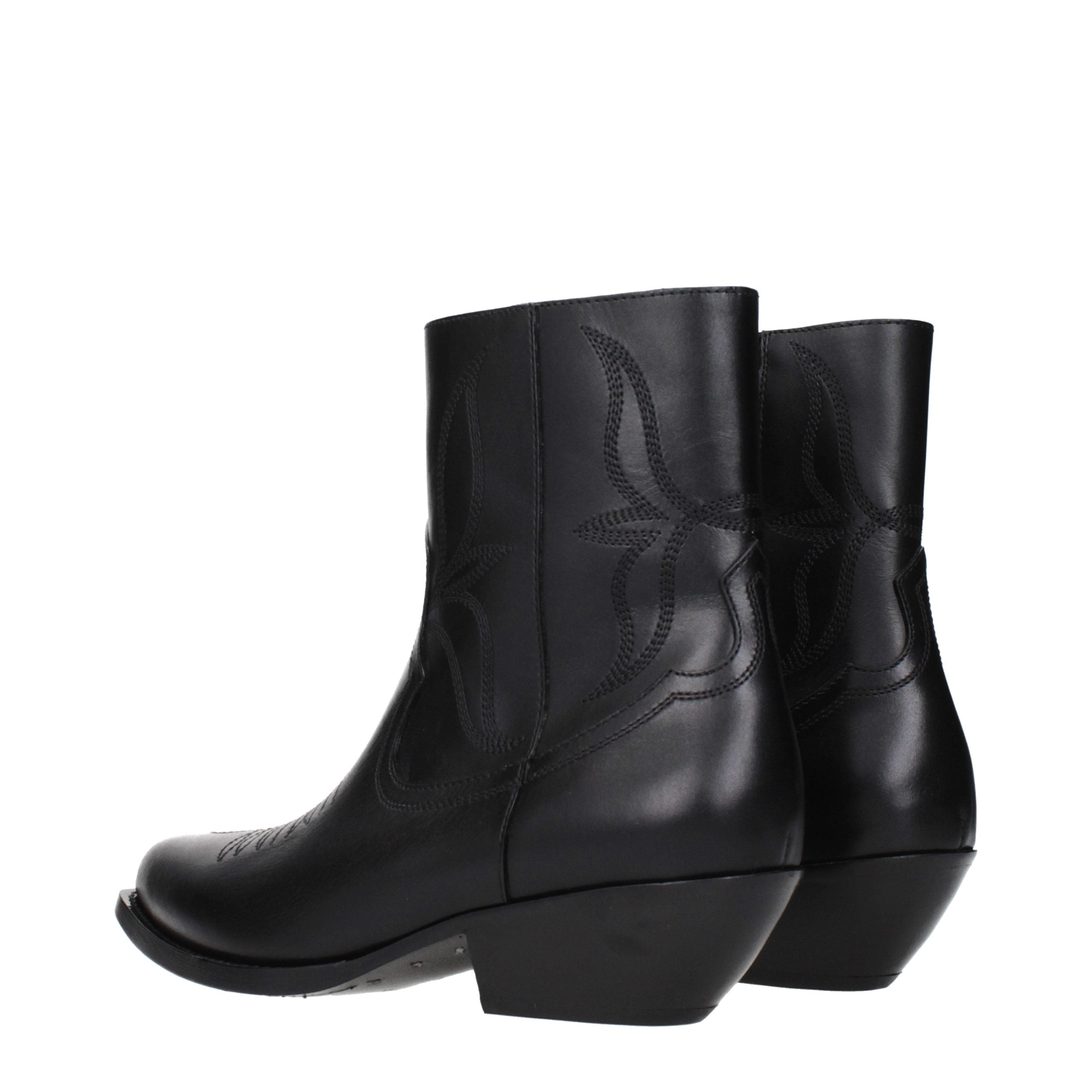 Celine Black Leather Ankle Boots