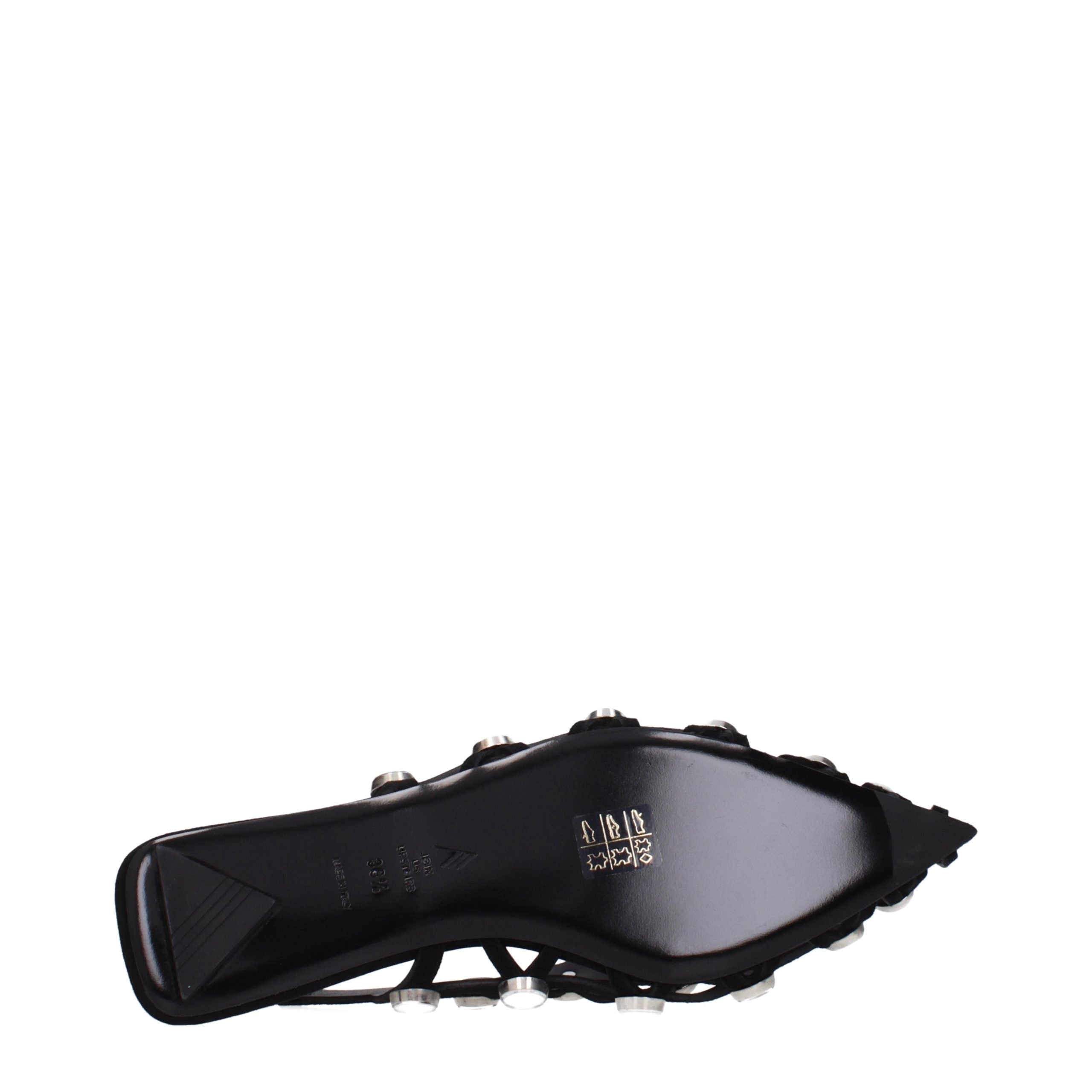 The Attico Black Leather Ballet Flats