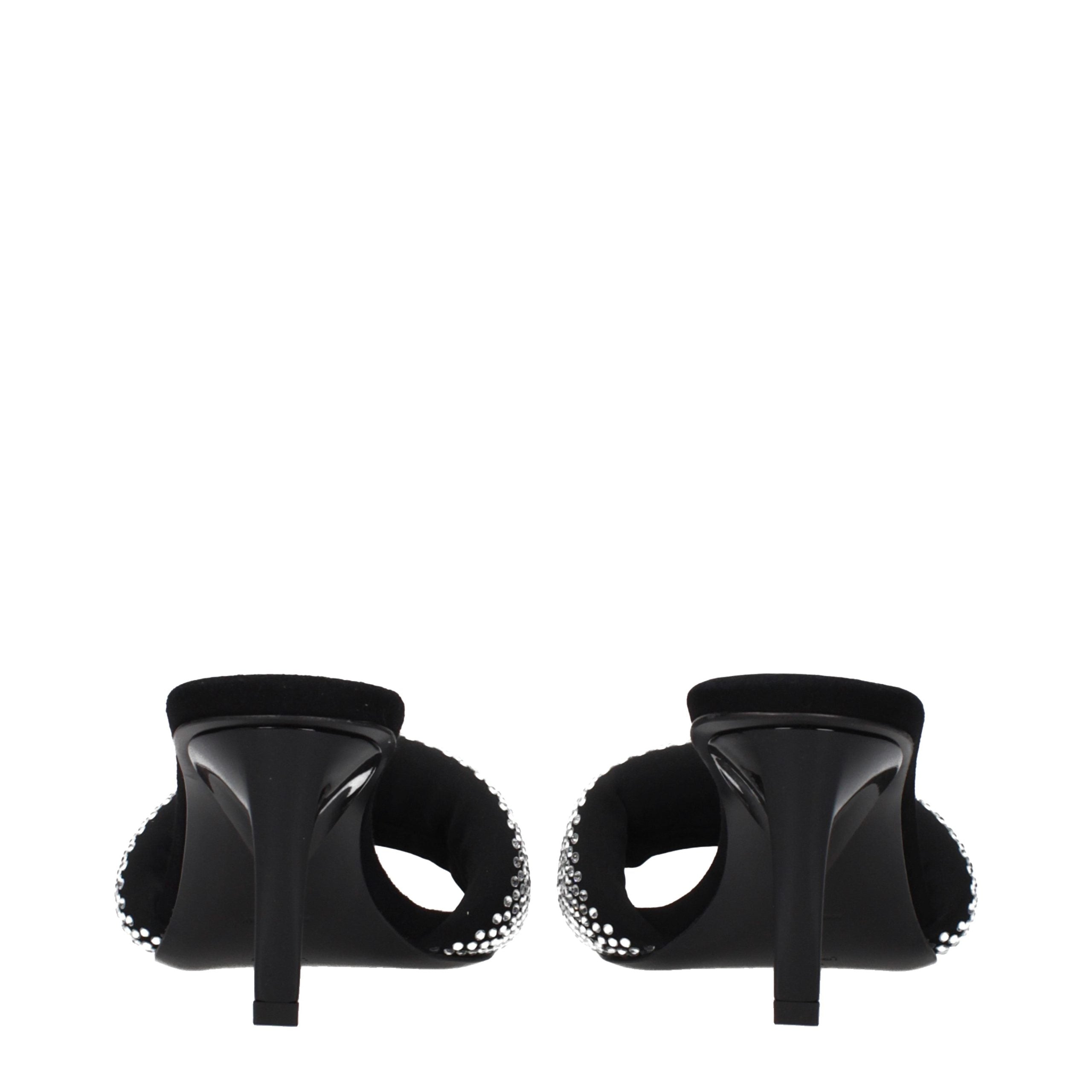 The Attico Black Fabric Stiletto Heel Sandals