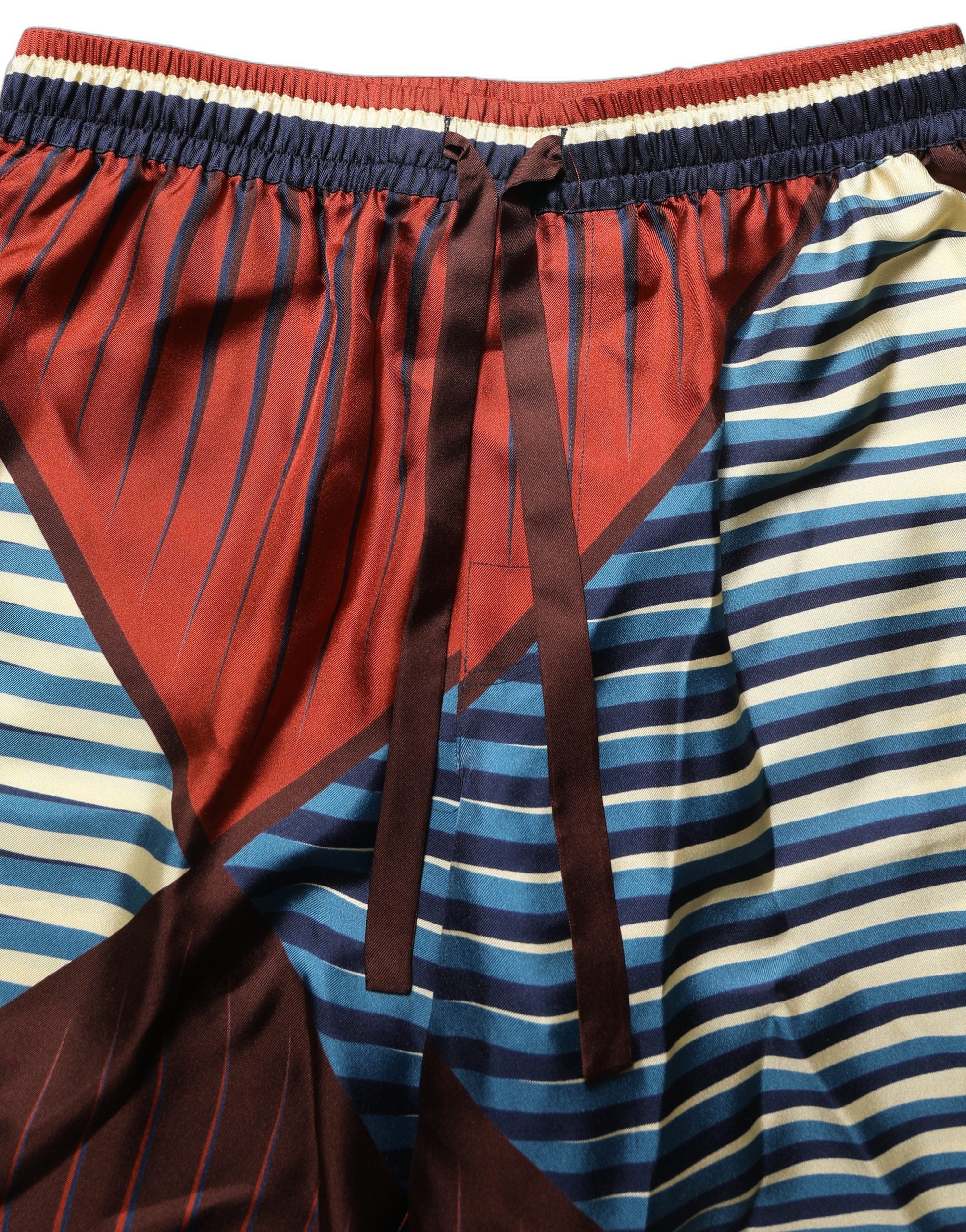 Dolce & Gabbana Multicolor Geometric Silk Men Bermuda Shorts