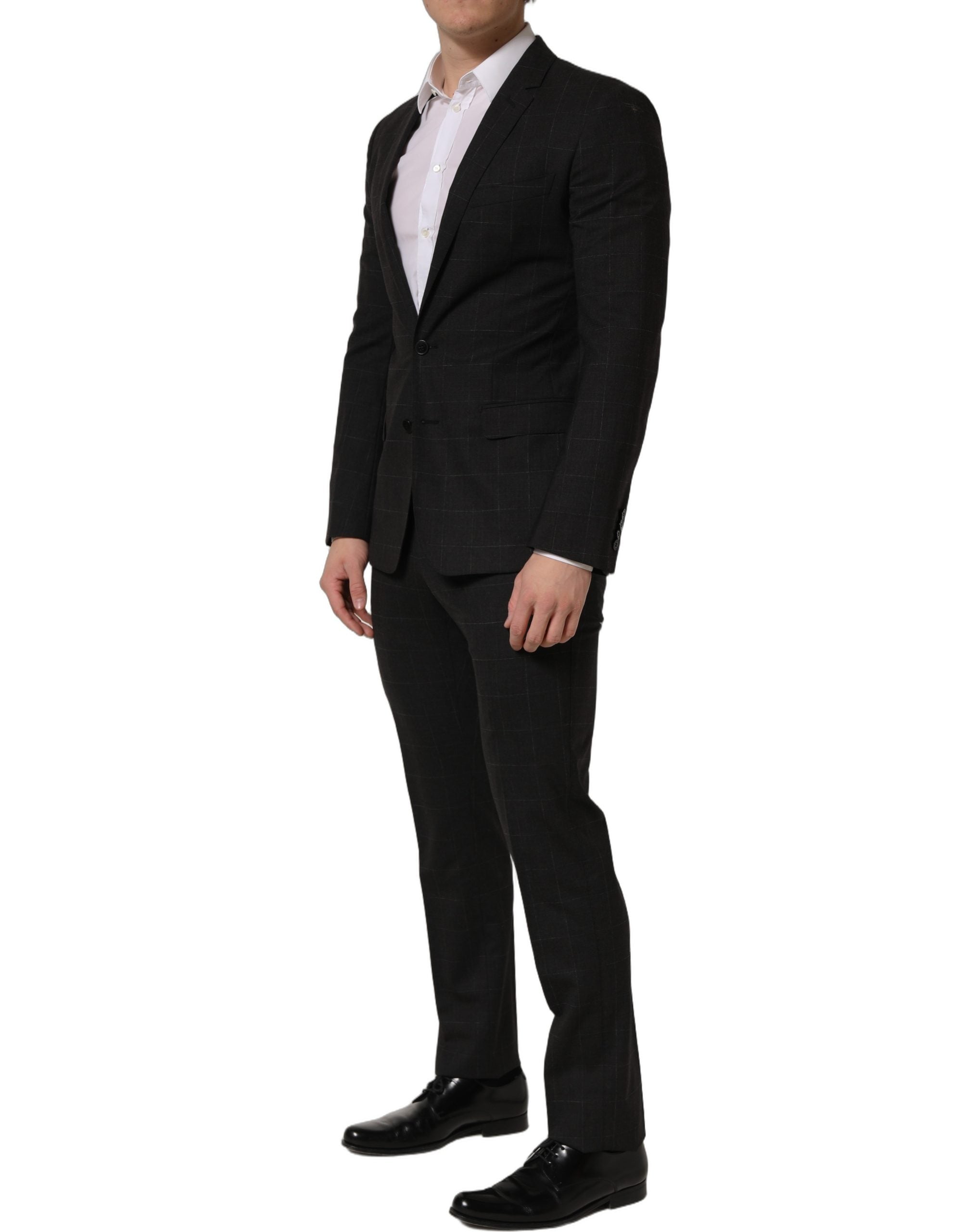 Dolce & Gabbana Black Wool Slim Fit Formal 2 Piece Men Suit