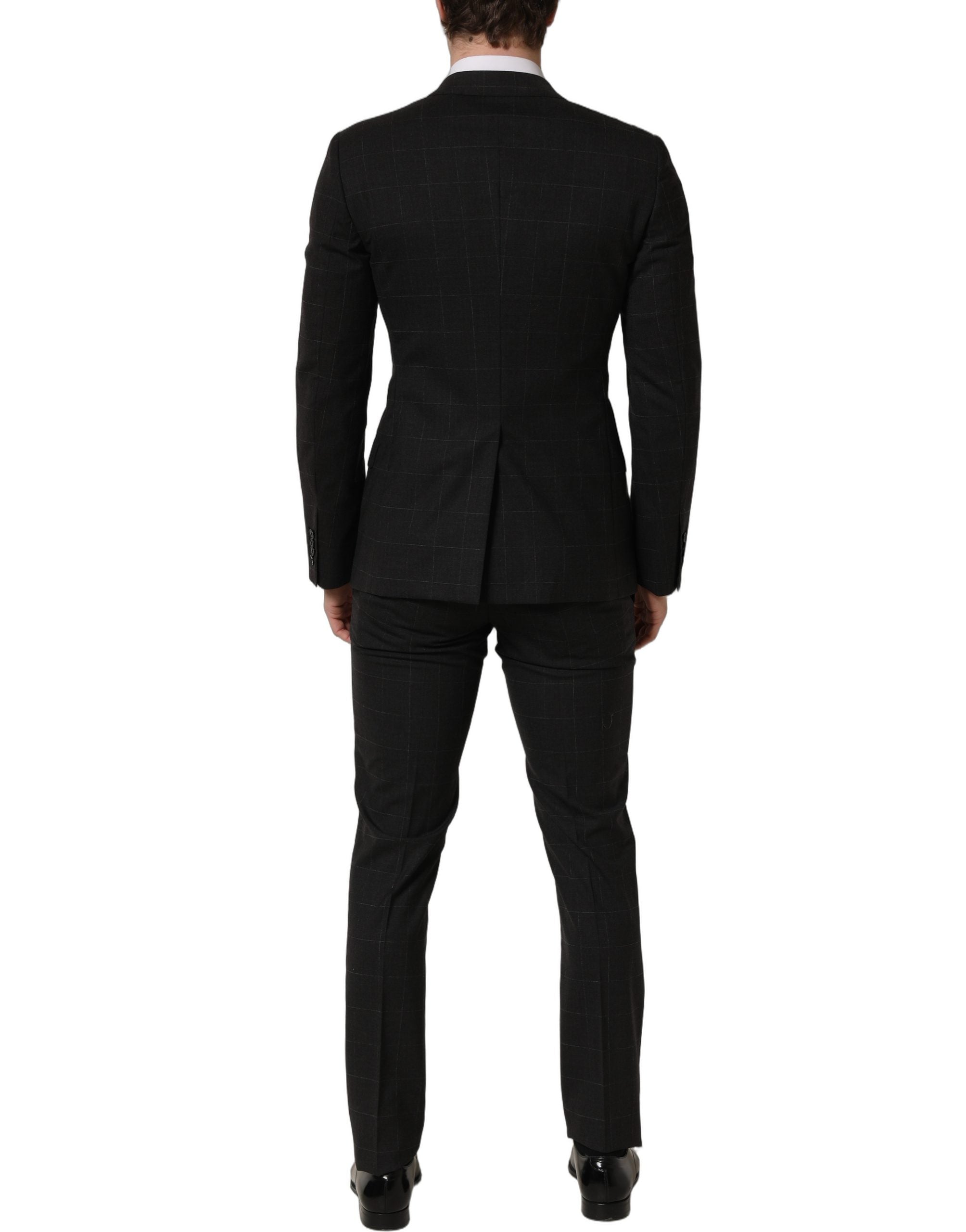 Dolce & Gabbana Black Wool Slim Fit Formal 2 Piece Men Suit