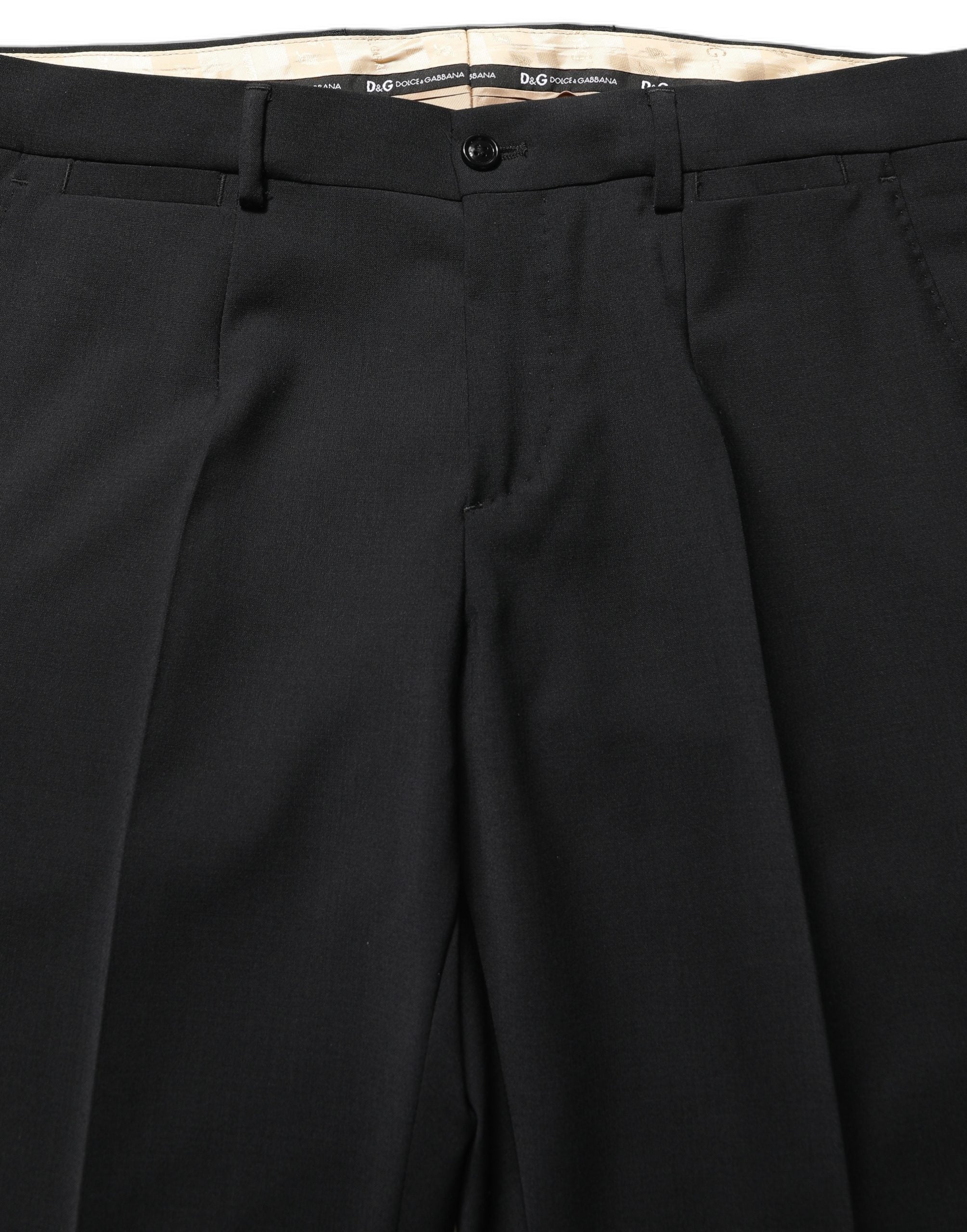 Dolce & Gabbana Black Wool Slim Fit Formal 2 Piece Men Suit