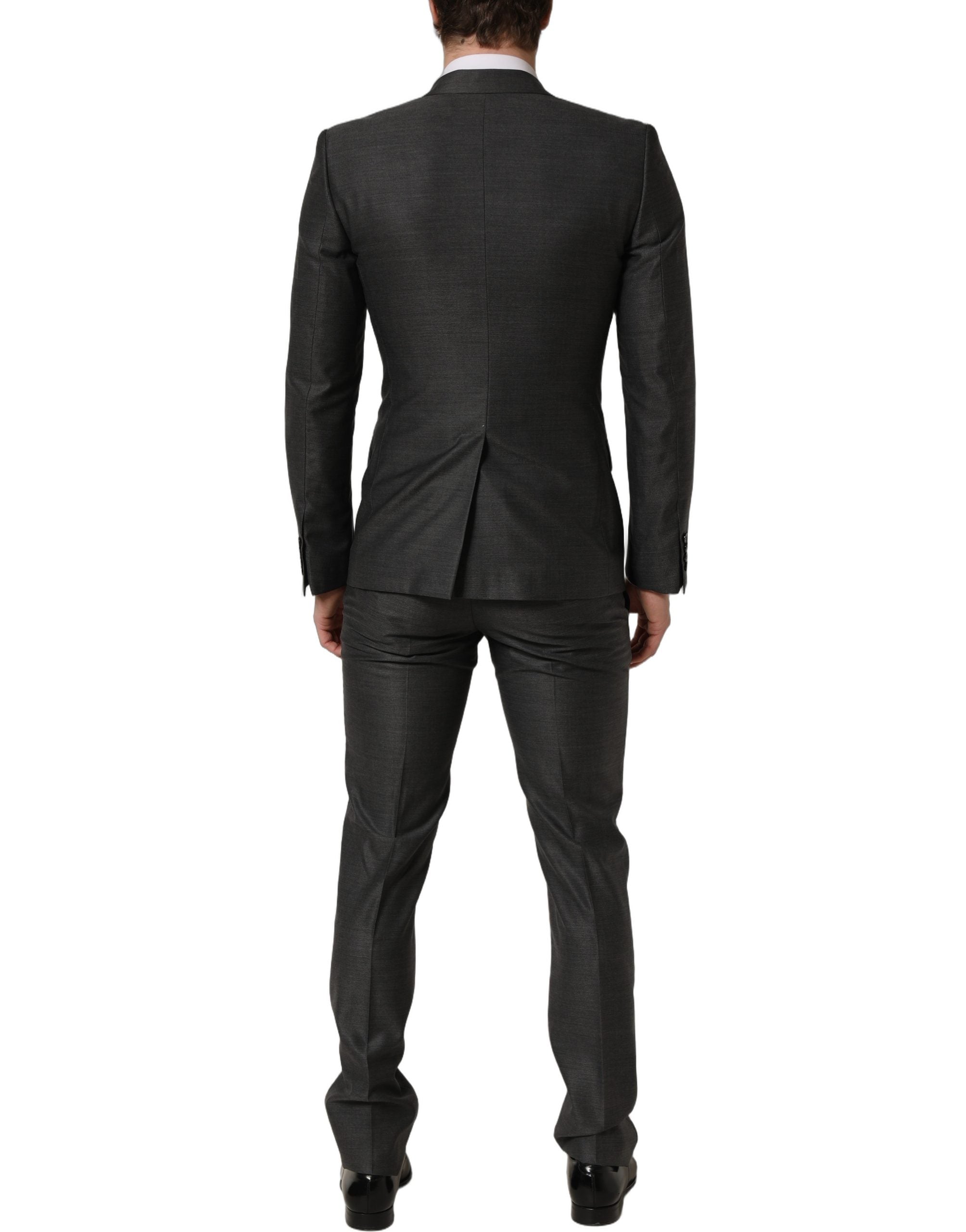 Dolce & Gabbana Gray MARTINI Slim Fit Formal 3 Piece Suit