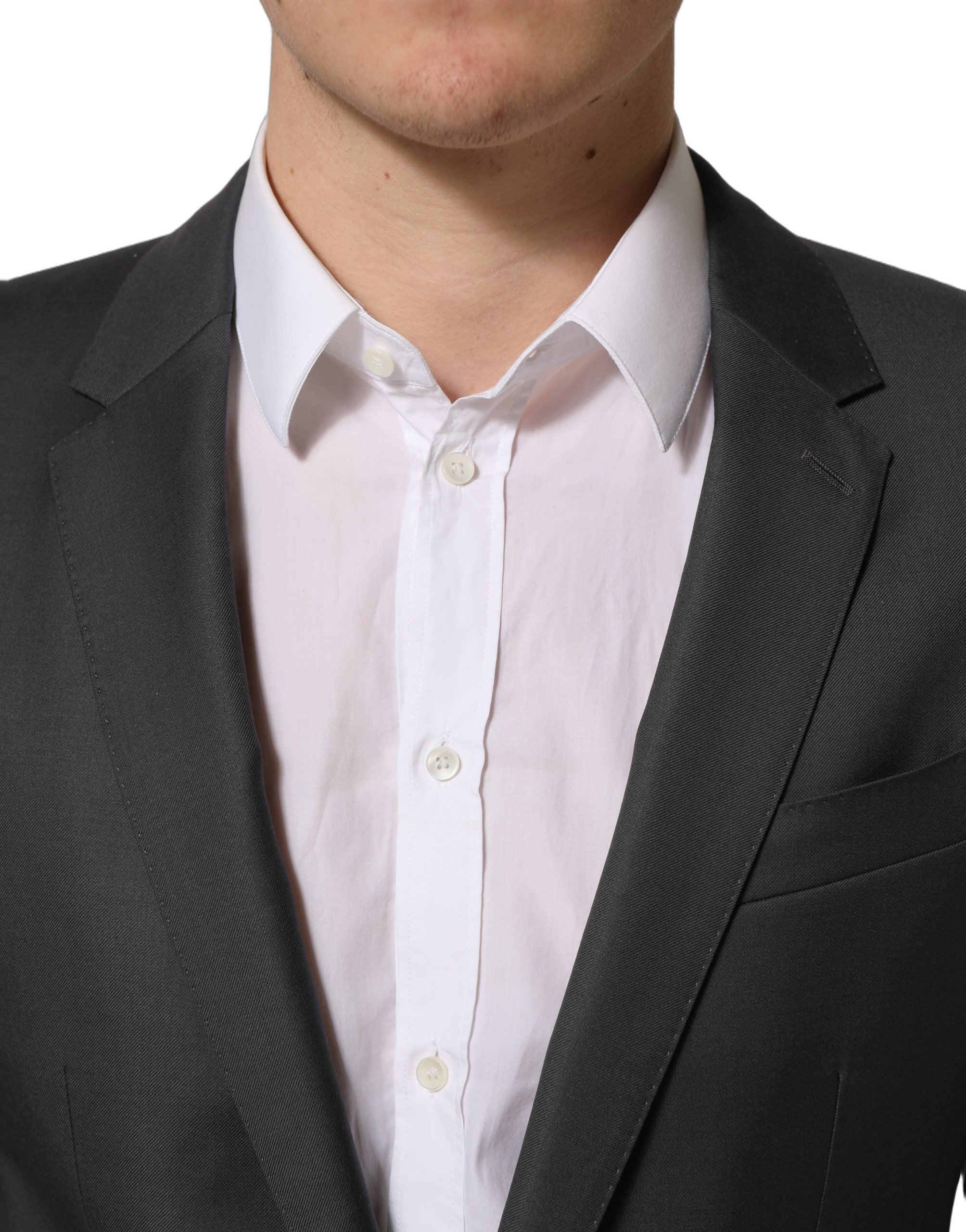 Dolce & Gabbana Gray MARTINI Slim Fit Formal 2Piece Men Suit
