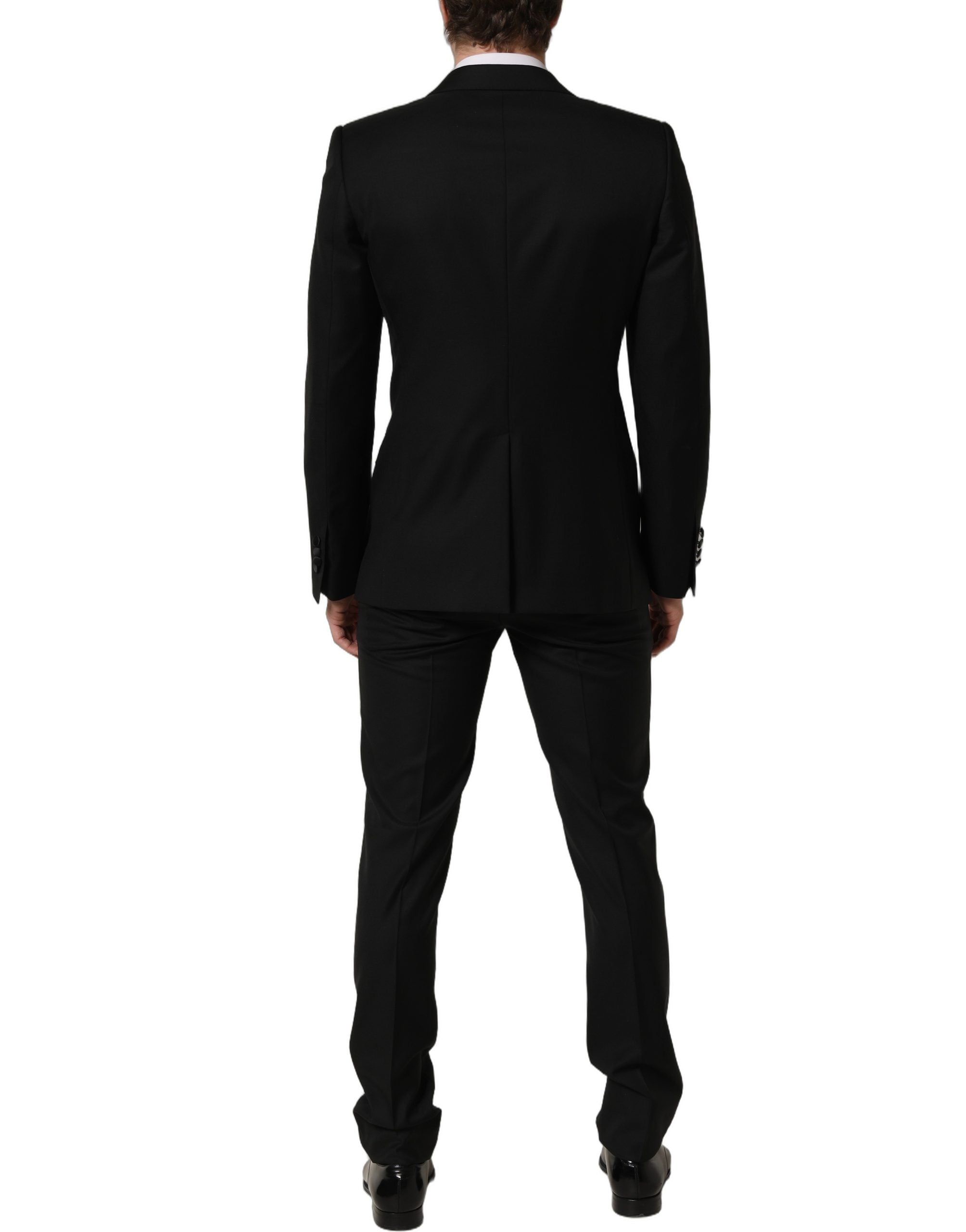 Dolce & Gabbana Black Wool Slim Fit Formal 2 Piece Men Suit