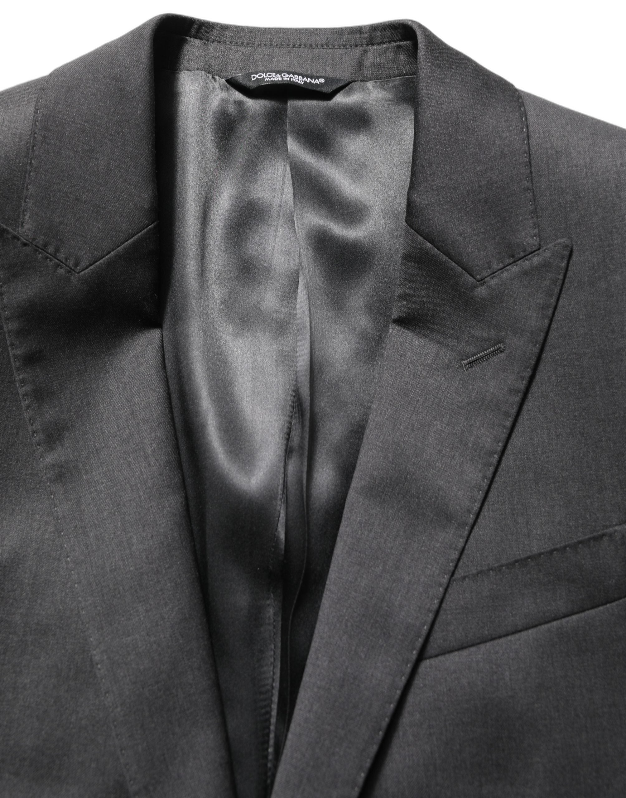 Dolce & Gabbana Gray Wool Slim Fit Formal 2 Piece Men Suit