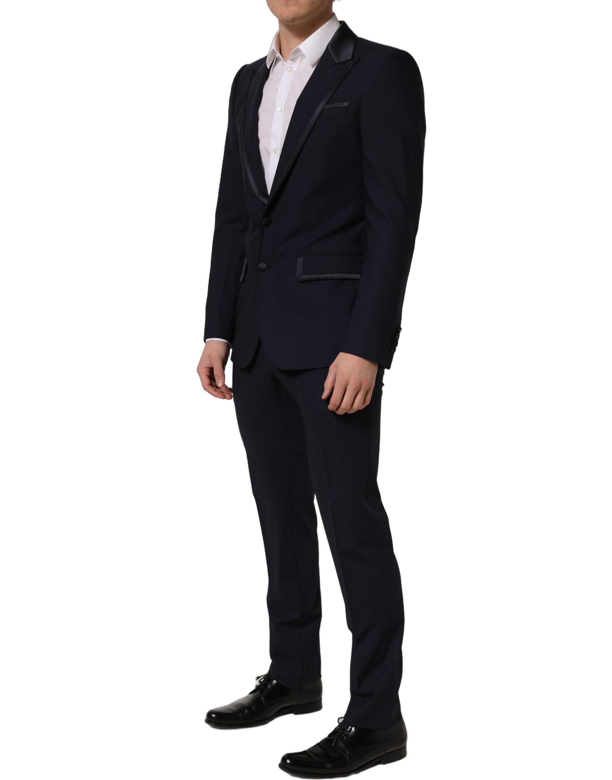 Dolce & Gabbana Black Wool Slim Fit Formal 2 Piece Men Suit