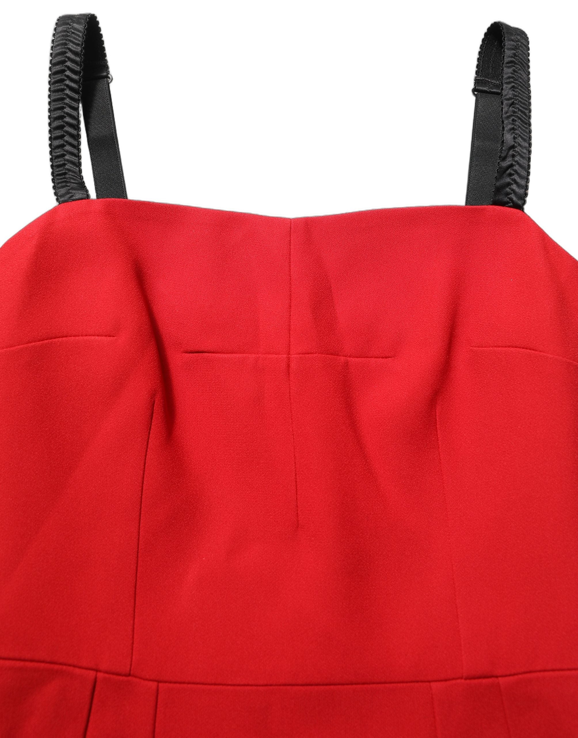 Dolce & Gabbana Red Stretch Bodycon Sheath Knee Length Dress