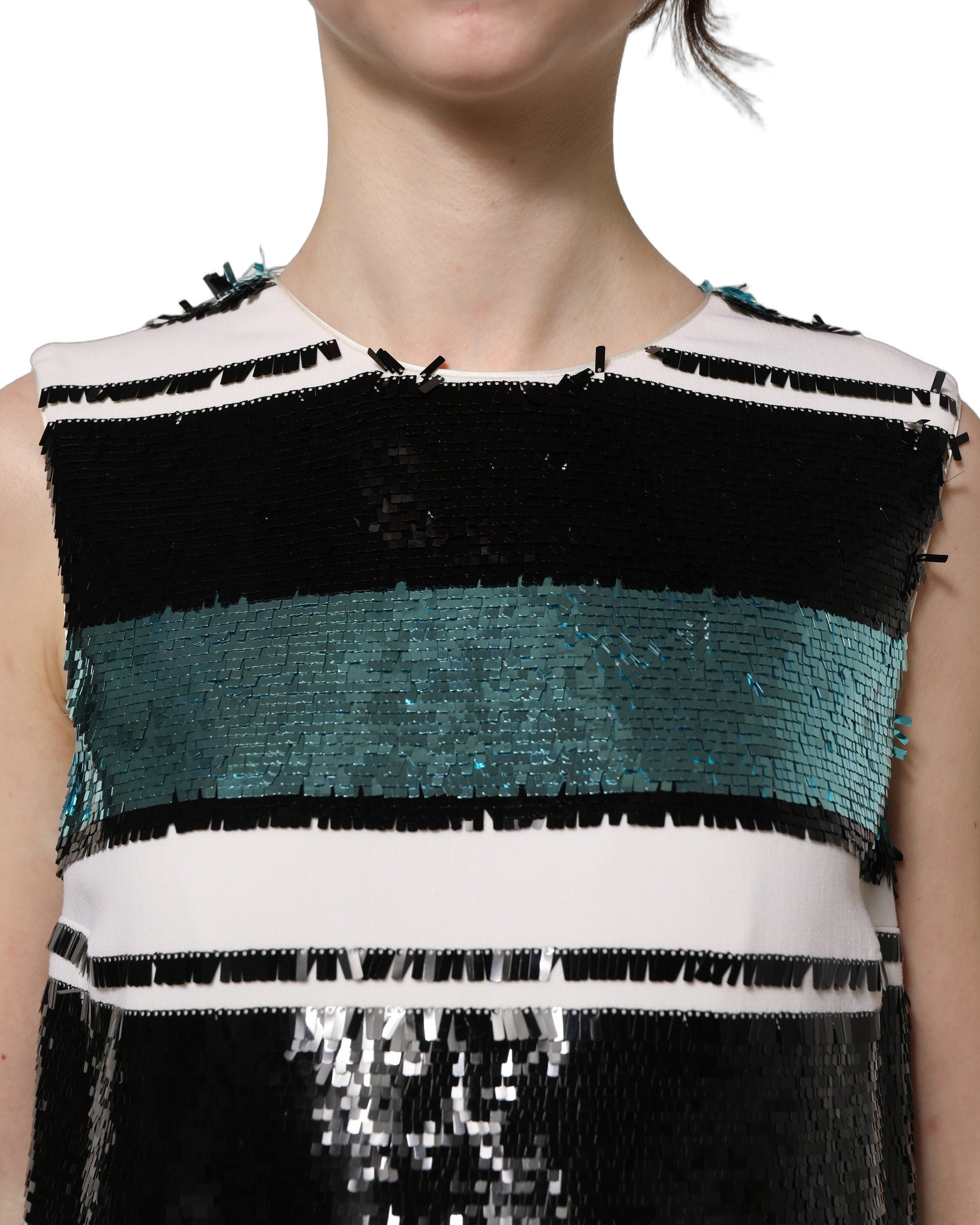 Dolce & Gabbana Multicolor Sequined Sleeveless Shift Dress