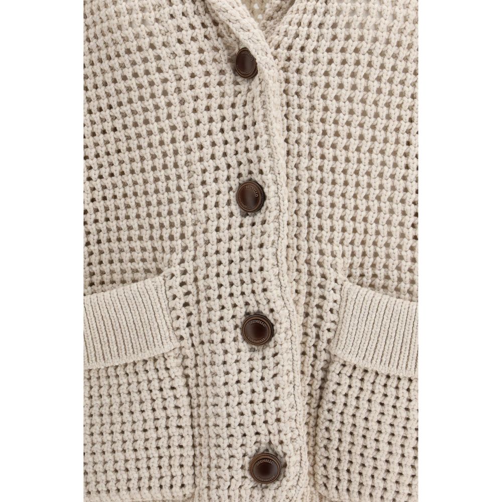 Brunello Cucinelli Beige Cotton Cardigan