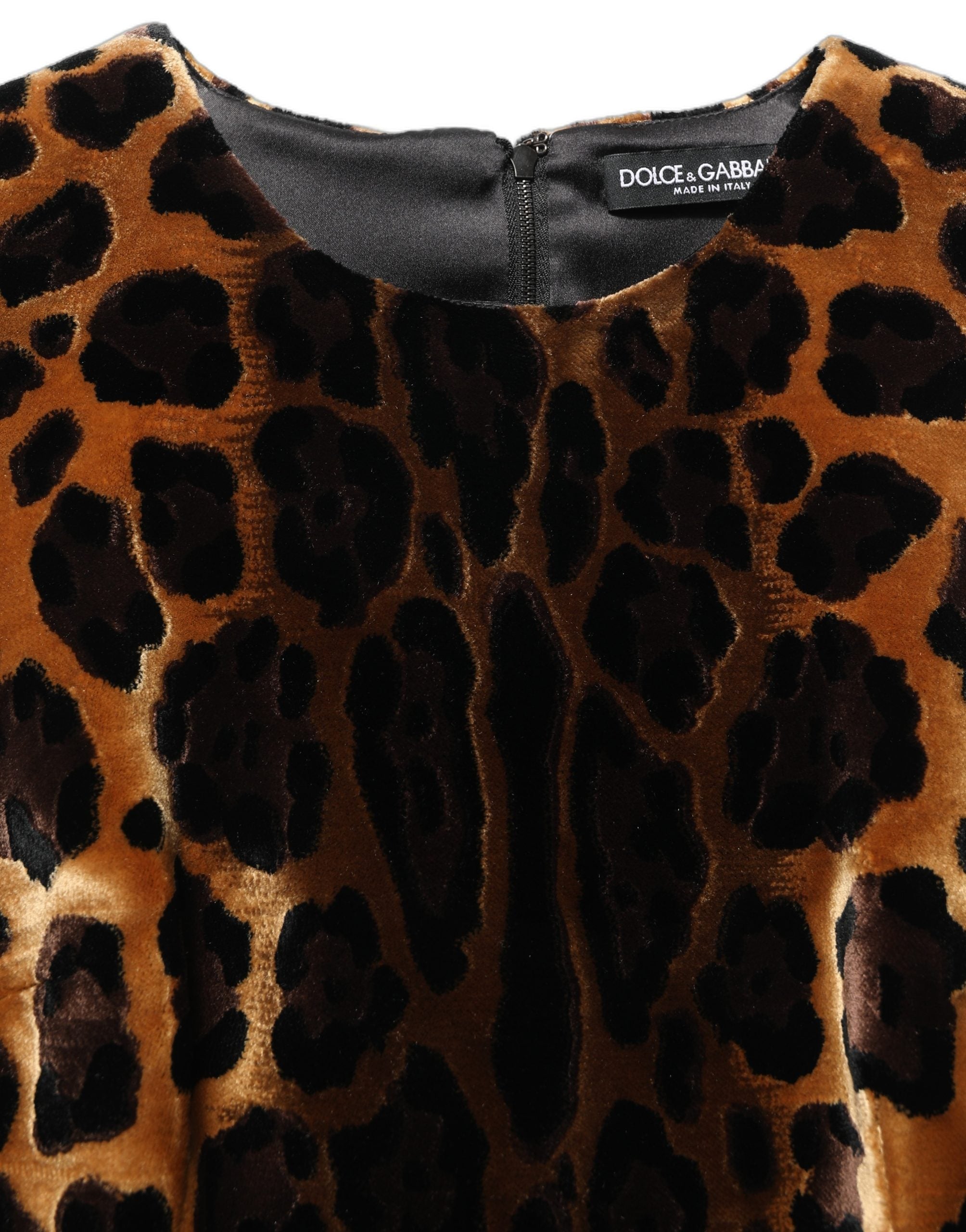 Dolce & Gabbana Brown Leopard Sleeveless Sheath Mini Dress