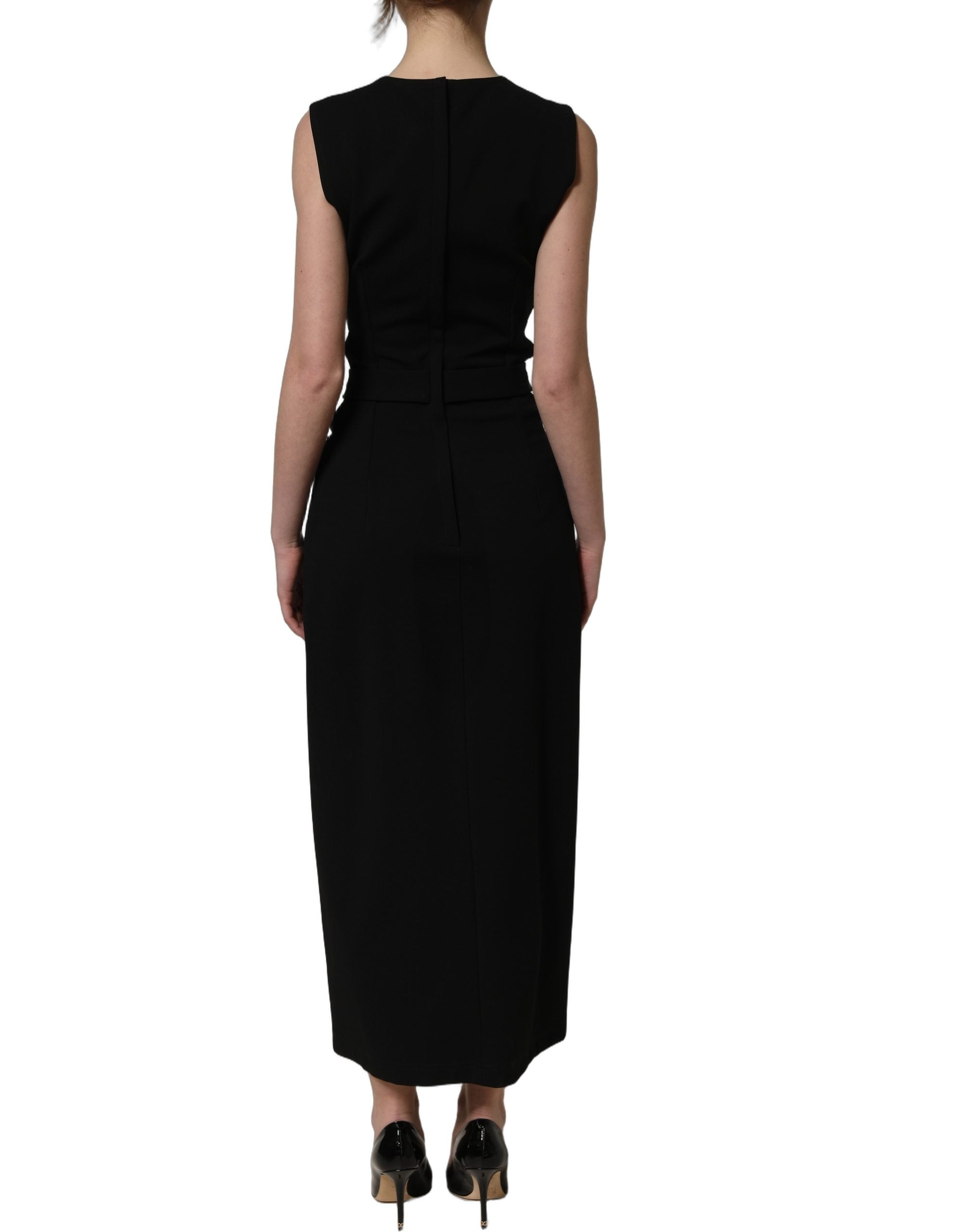 Dolce & Gabbana Black Cut Out Detail Sleeveless Maxi Dress