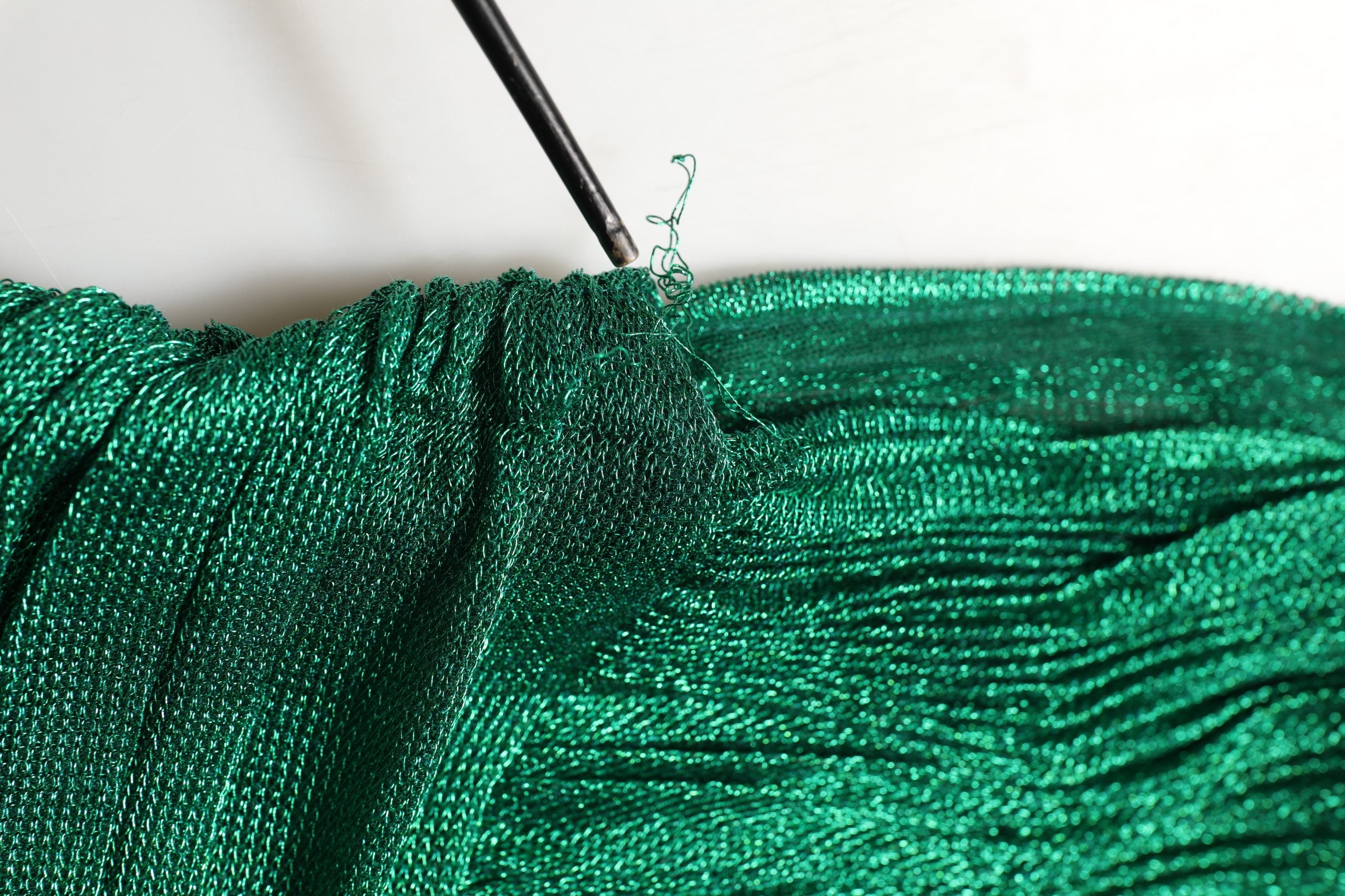 Dolce & Gabbana Emerald Green Plissé Evening Gown Dress