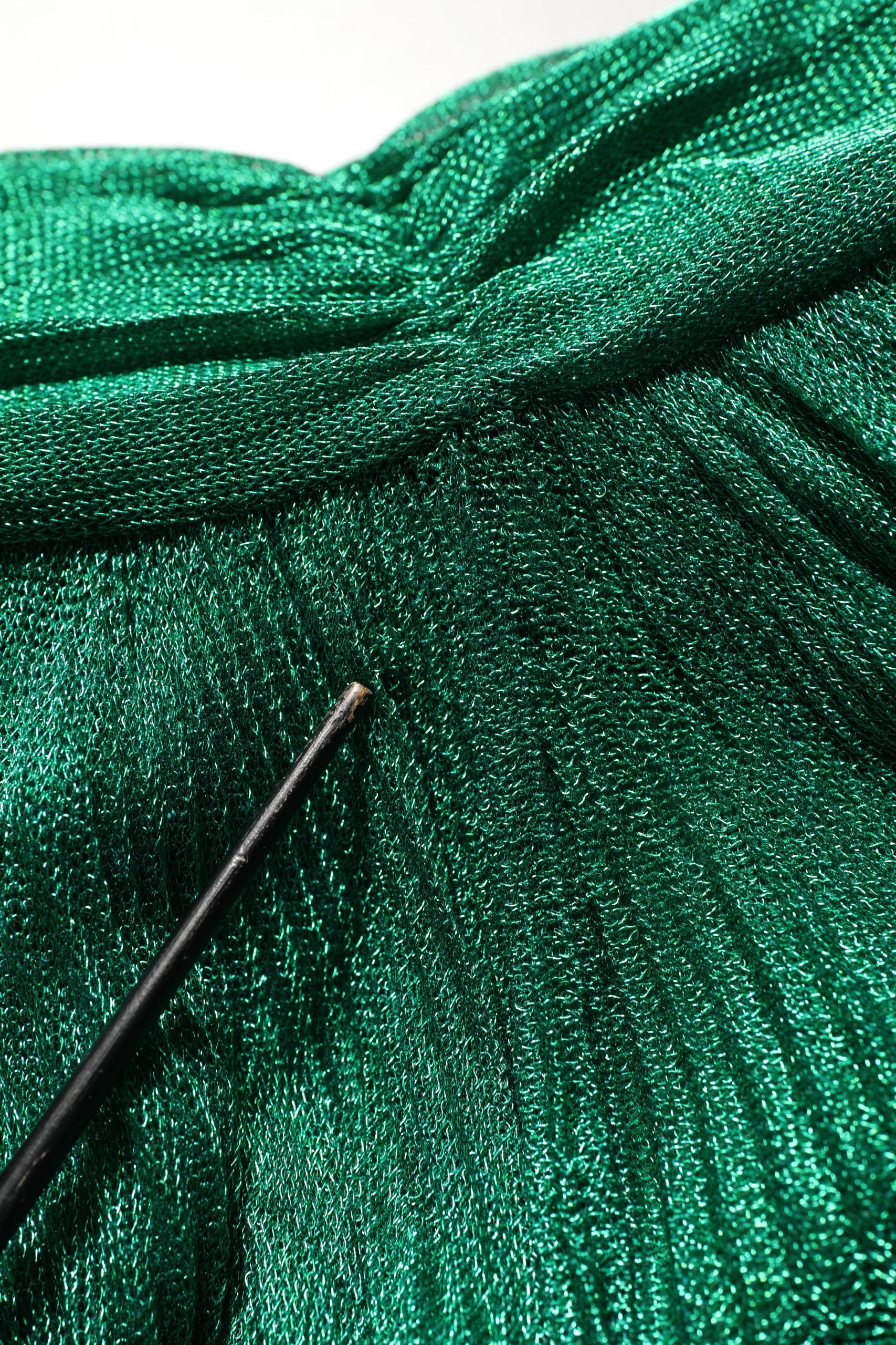 Dolce & Gabbana Emerald Green Plissé Evening Gown Dress