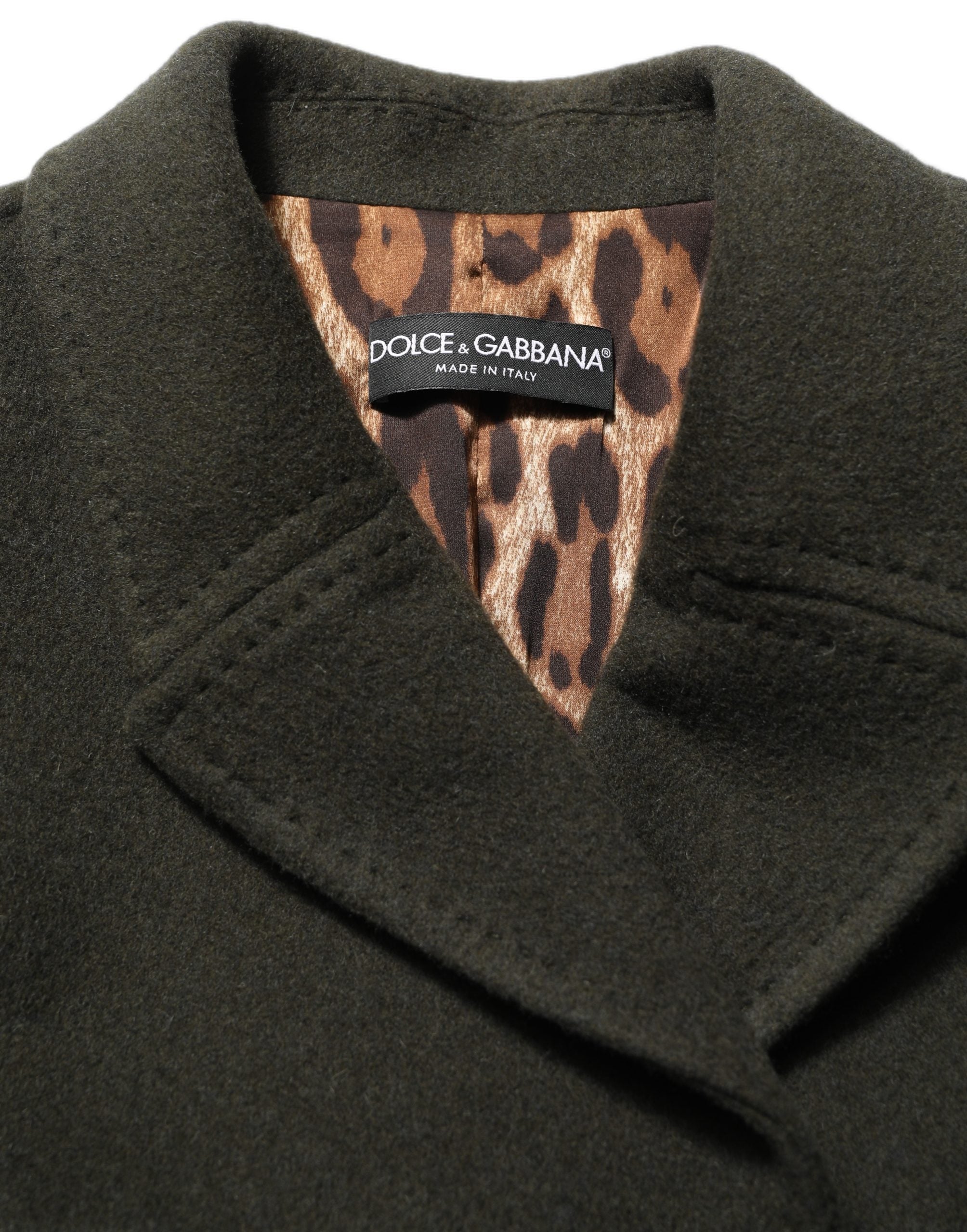 Dolce & Gabbana Dark Green Double Breasted Peacoat Jacket