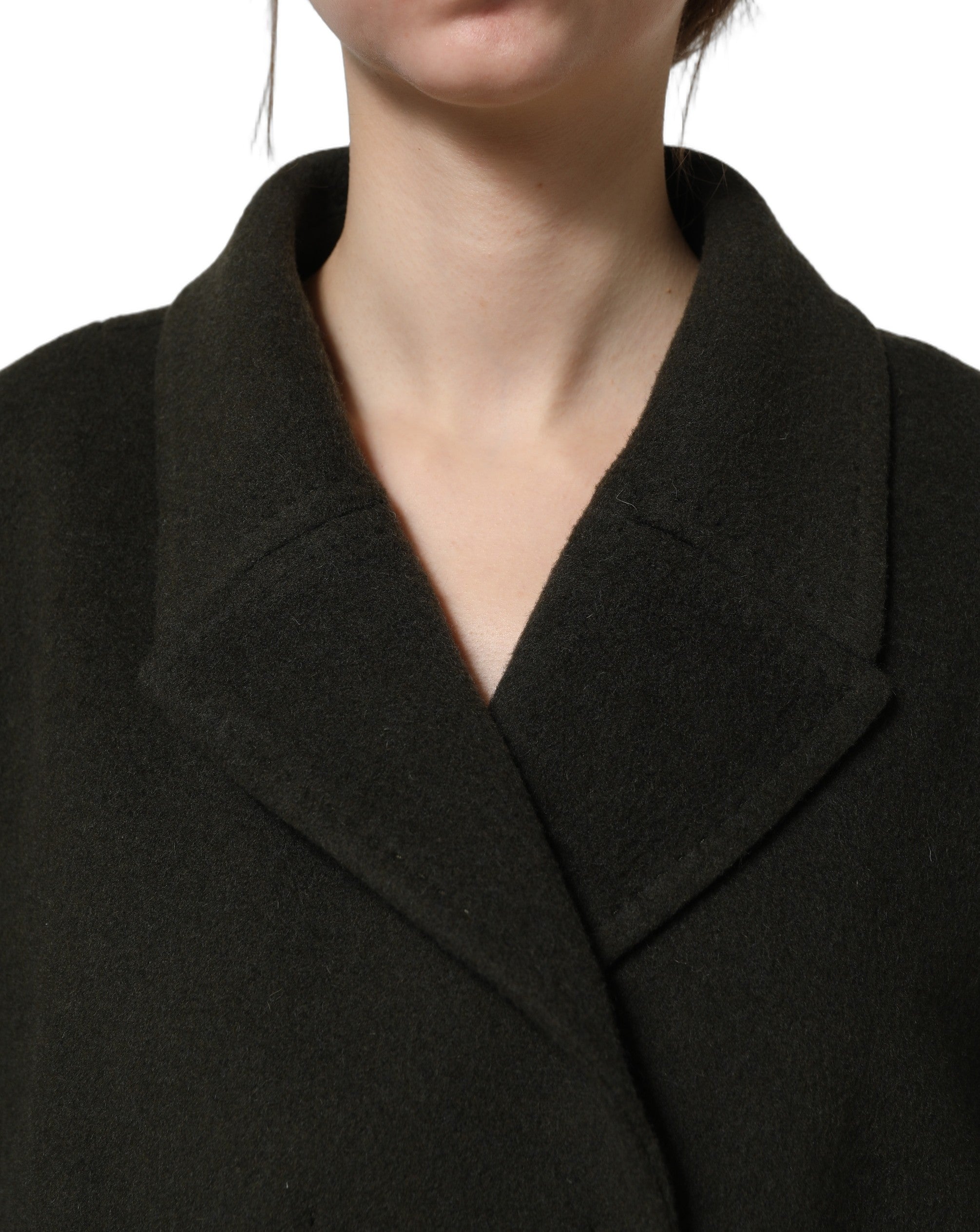 Dolce & Gabbana Dark Green Double Breasted Peacoat Jacket