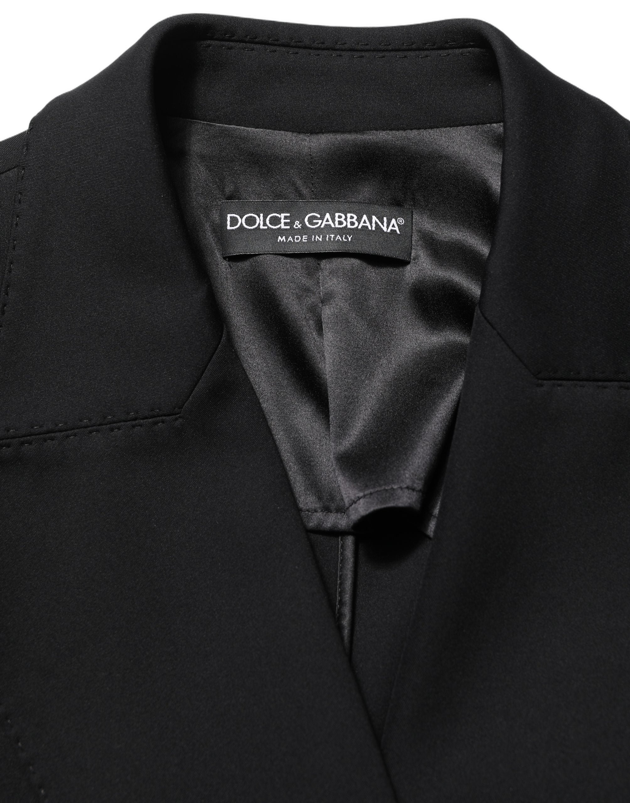 Dolce & Gabbana Black Double Breasted Crepe Blazer Jacket