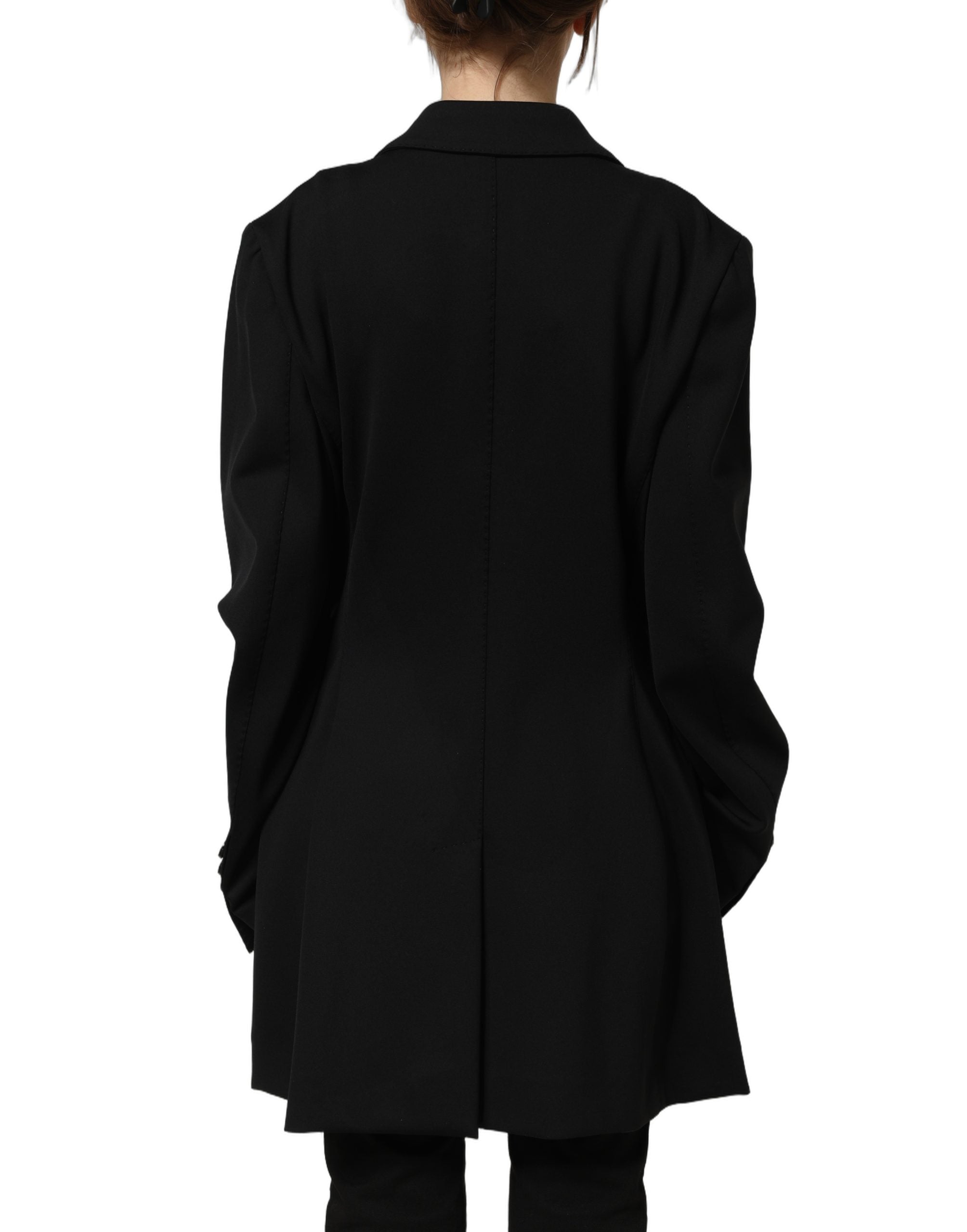 Dolce & Gabbana Black Double Breasted Crepe Blazer Jacket