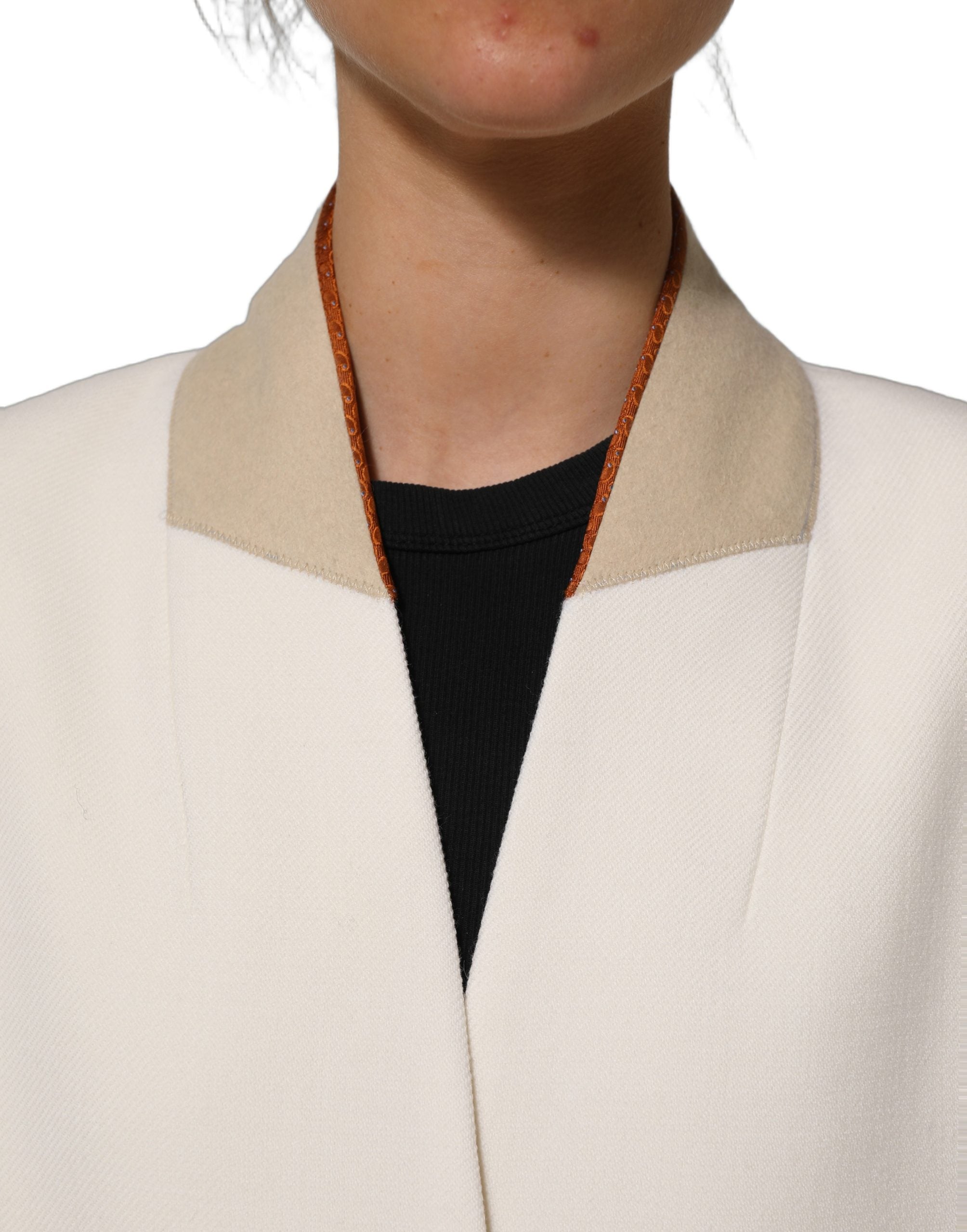 Di Stavnitser Antwerp White Wool Long Trench Coat Jacket