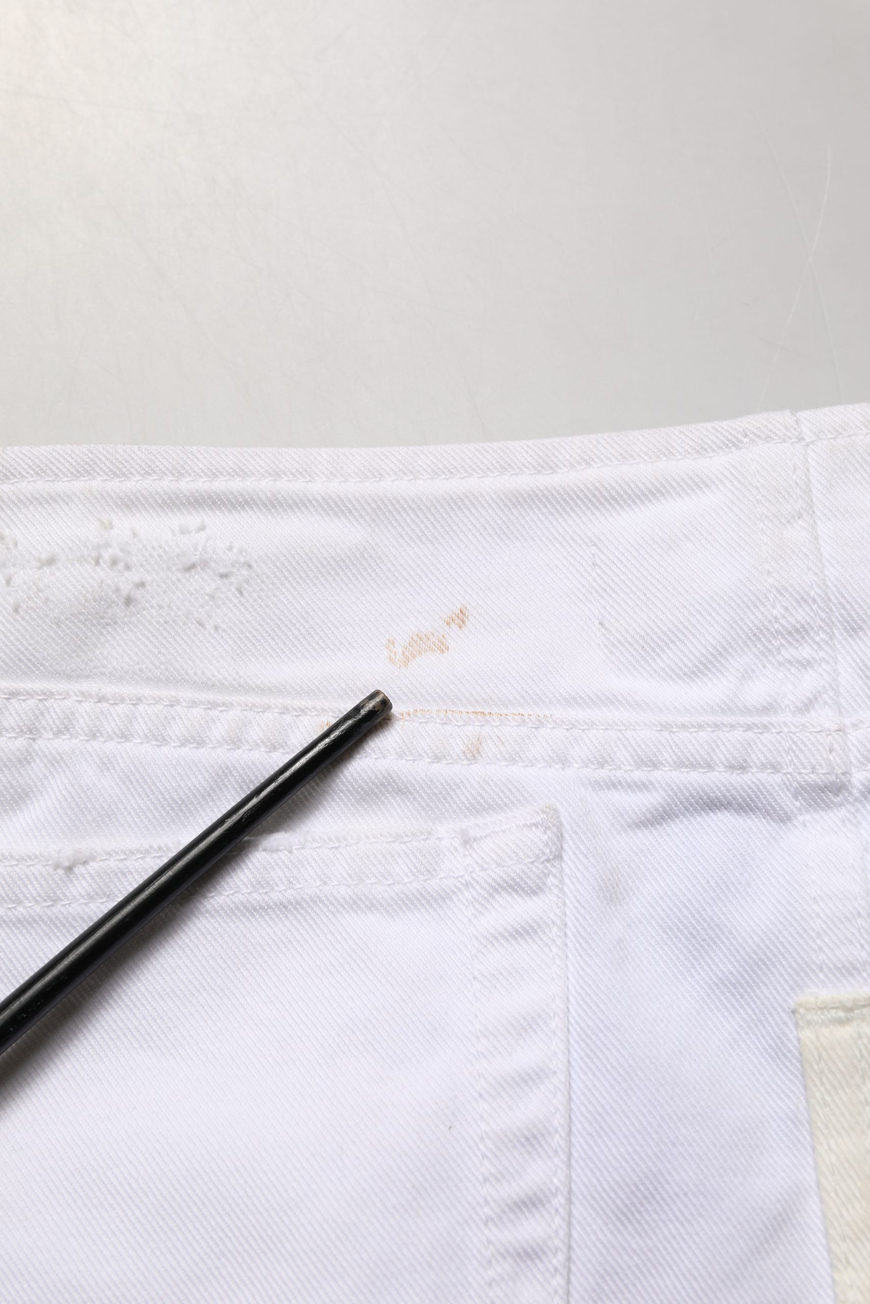 Dolce & Gabbana White Distressed Cotton Denim Mini Skirt