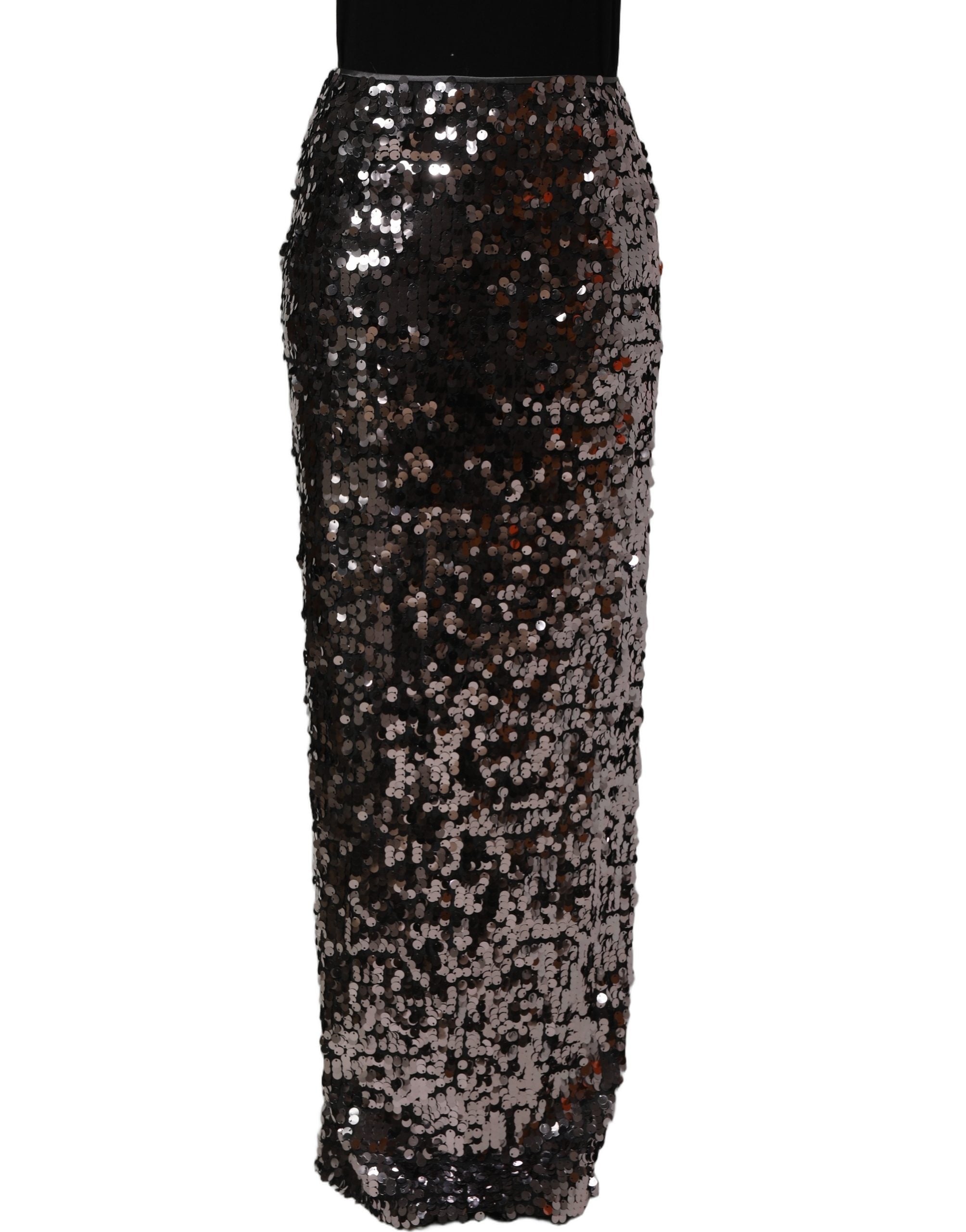 Dolce & Gabbana Brown Sequinned Embellished PencilCut Skirt