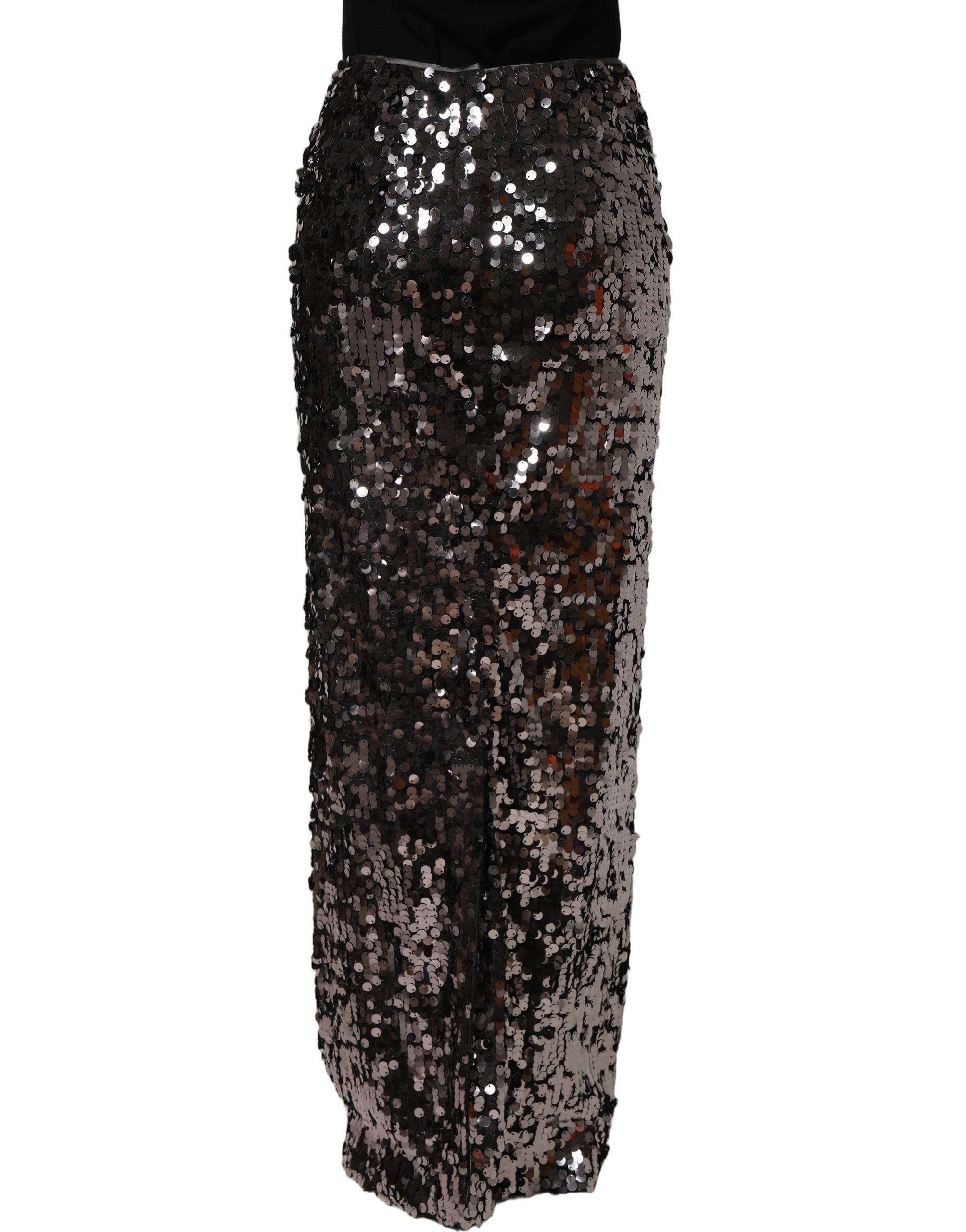 Dolce & Gabbana Brown Sequinned Embellished PencilCut Skirt