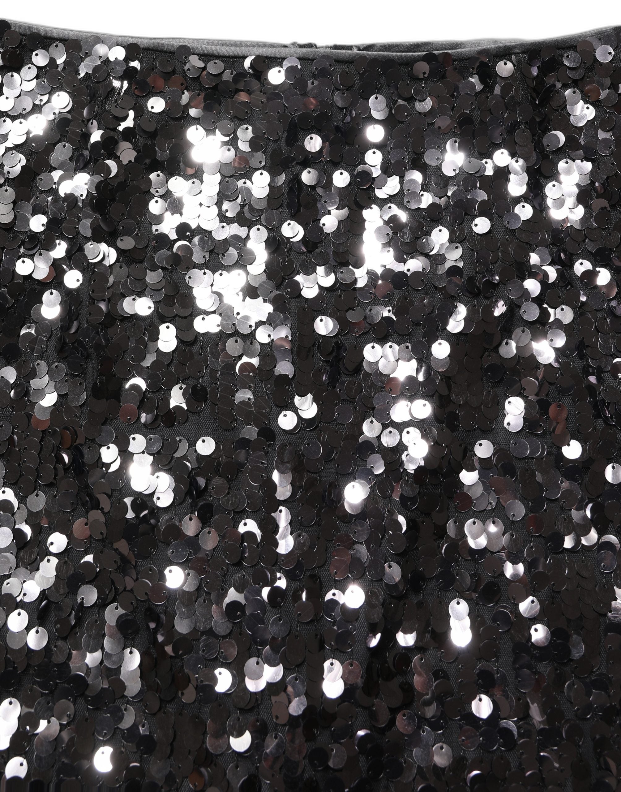 Dolce & Gabbana Brown Sequinned Embellished Pencil Cut Skirt