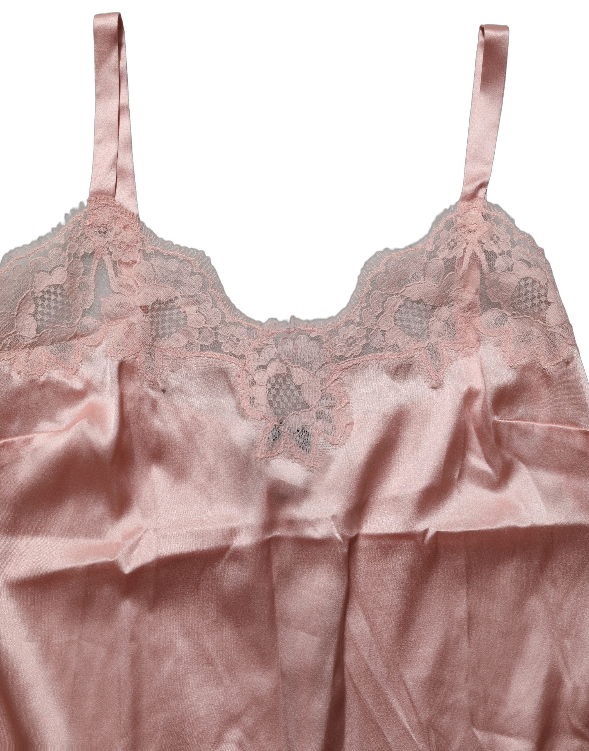 Dolce & Gabbana Light Pink Floral Lace Lingerie Underwear Top