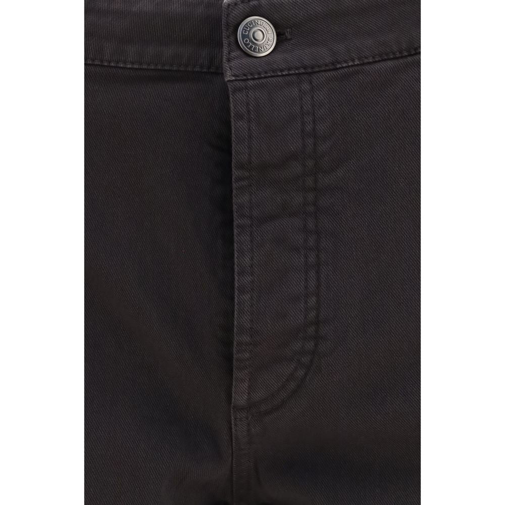 Brunello Cucinelli Brown Cotton Relaxed Fit Jeans
