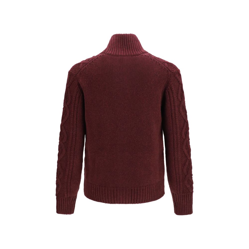 Brunello Cucinelli Bordeaux Cashmere Cardigan