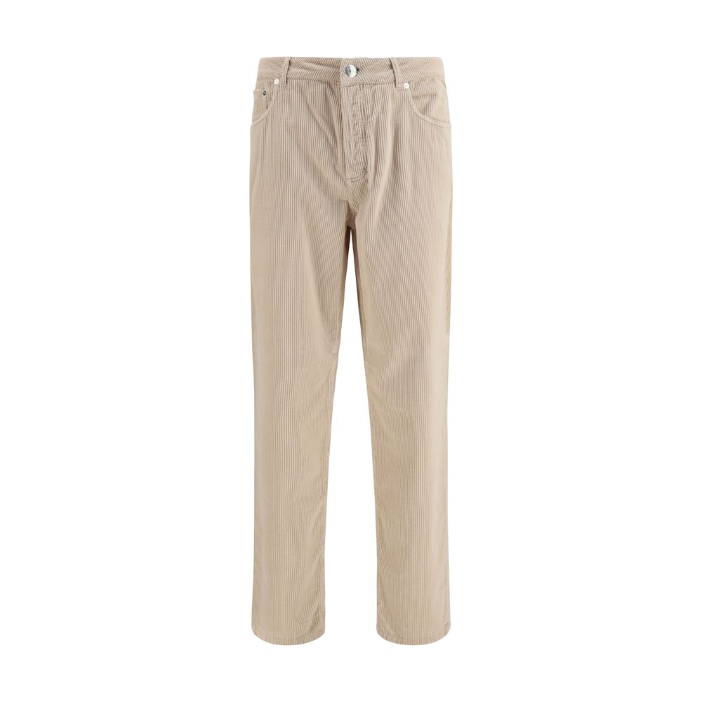 Brunello Cucinelli Beige Cotton Casual Pants