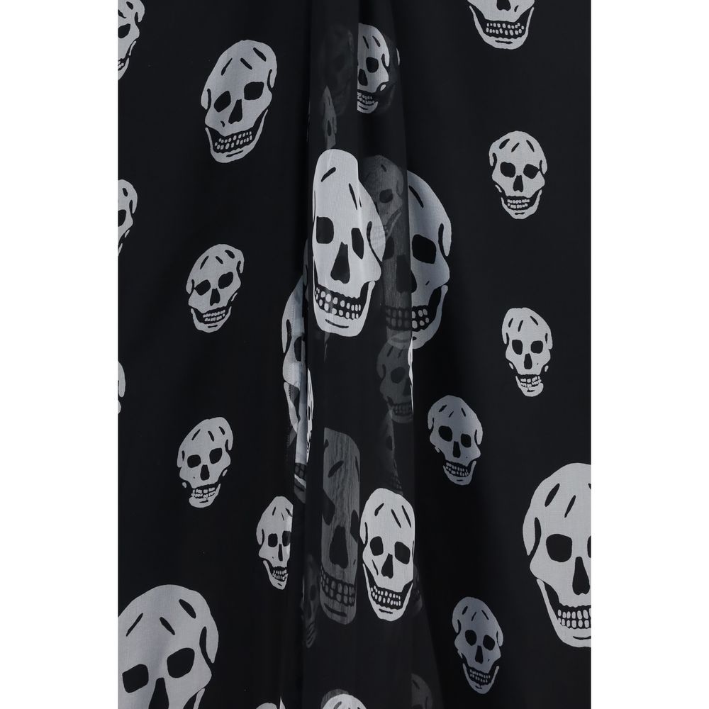 Alexander McQueen Black Silk Long Skirt