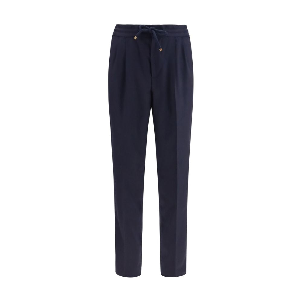 Brunello Cucinelli Blue Wool Oves Aries Casual Pants