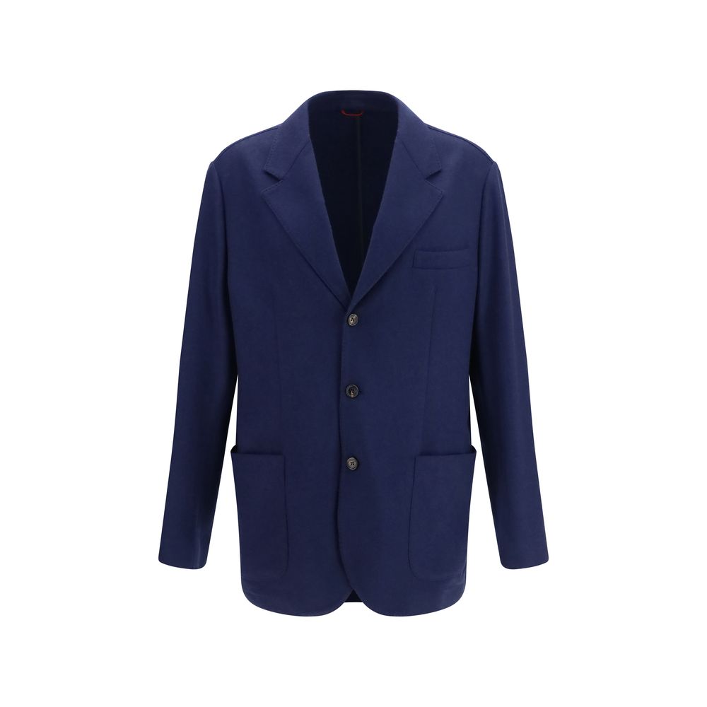 Brunello Cucinelli Blue Cashmere Full-Length Jacket