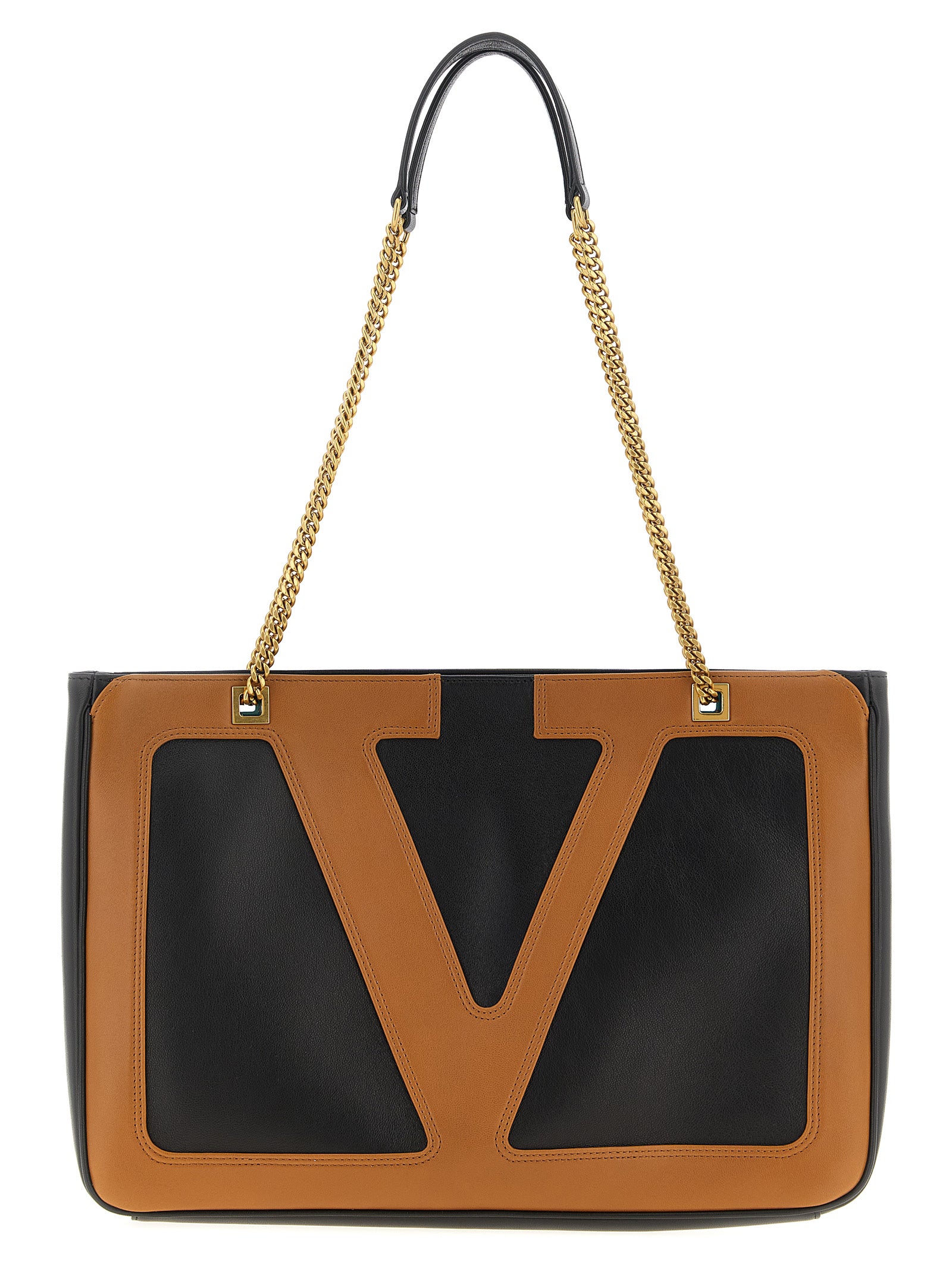 Valentino Garavani Brown Lamb Leather Tote Bag