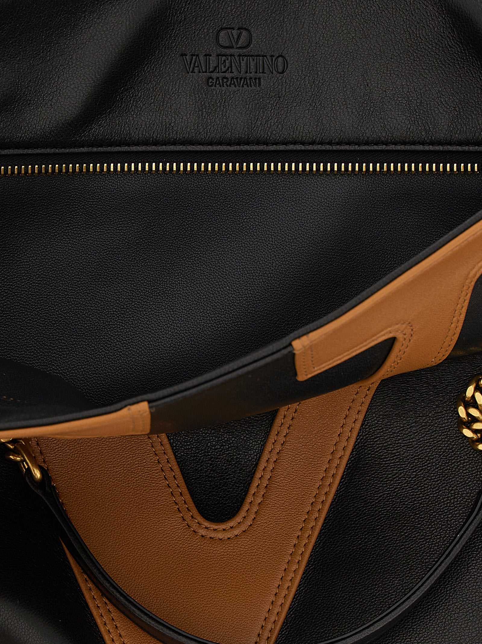 Valentino Garavani Brown Lamb Leather Tote Bag