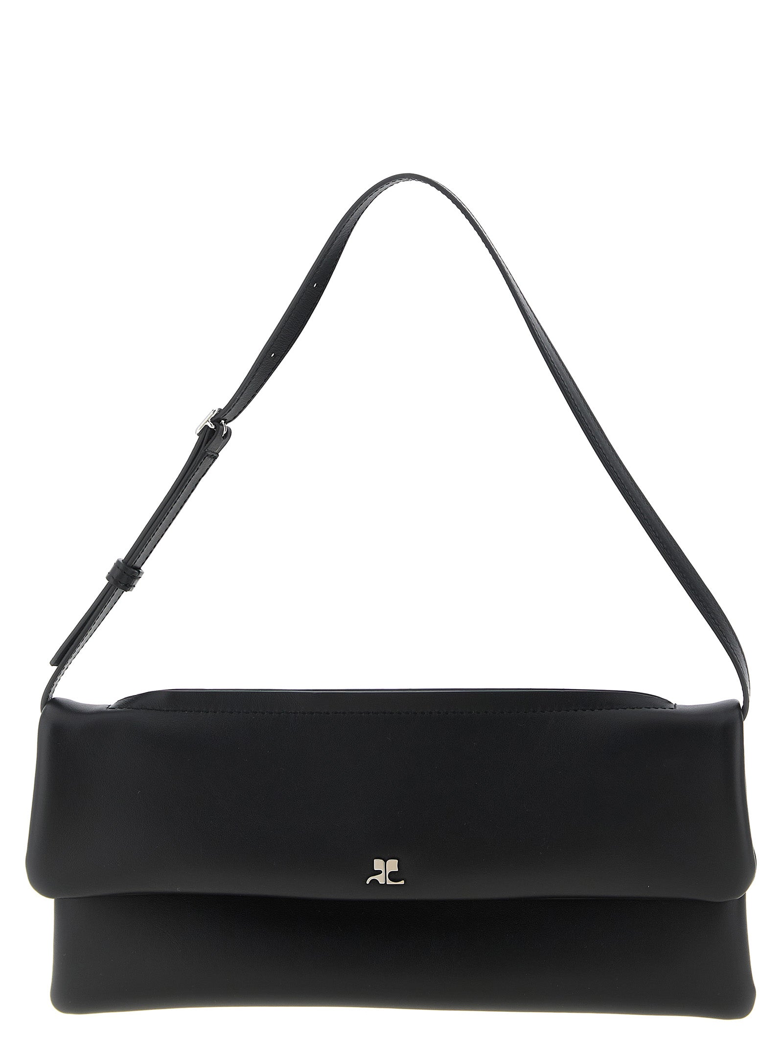 Courrèges Black Cowhide Clutch Bag